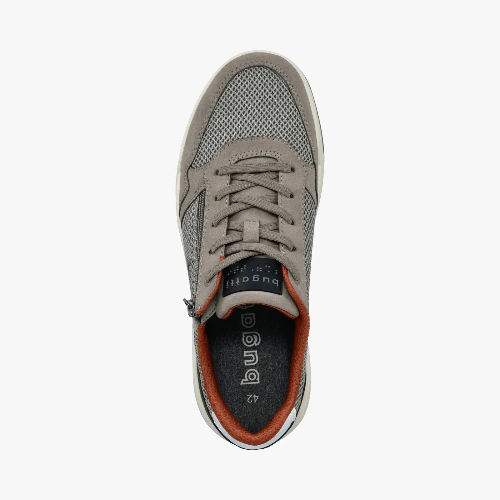 Bugatti Men’s Beige Mesh Zip Sneakers with EVA Ultralight Sole - Leavys Shoes