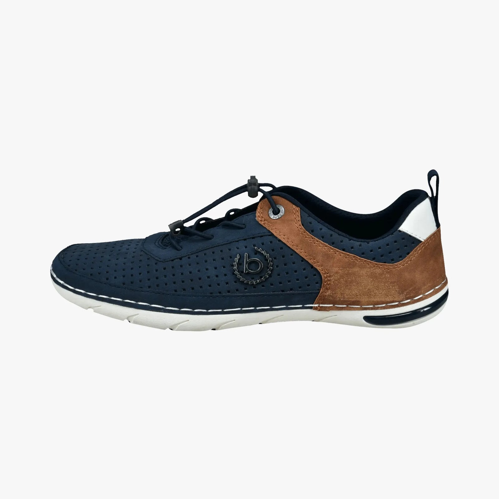 Bugatti Men’s Blue Perforated Lace-Up Shoes with Flexible Sole - Leavys Shoes