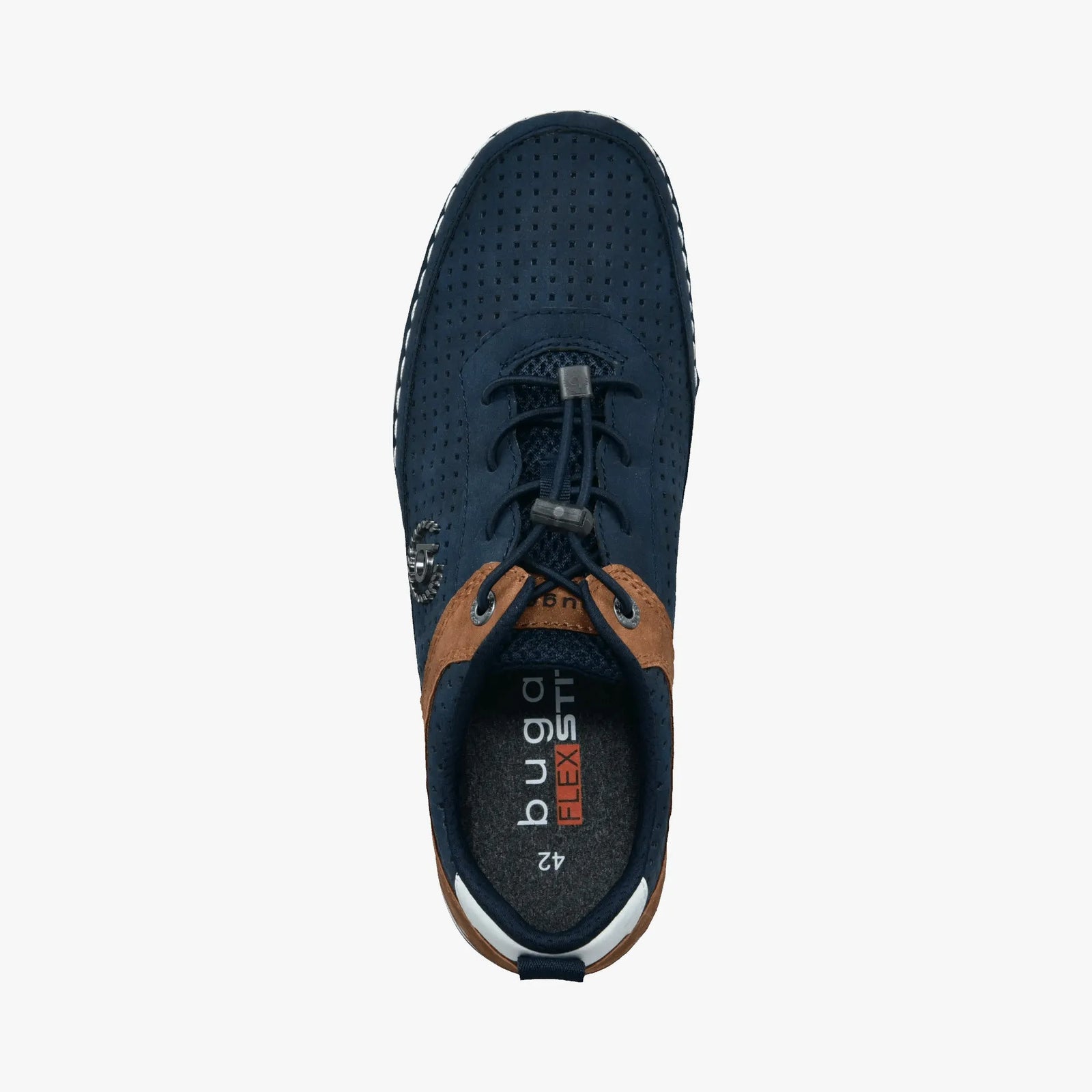 Bugatti Men’s Blue Perforated Lace-Up Shoes with Flexible Sole - Leavys Shoes