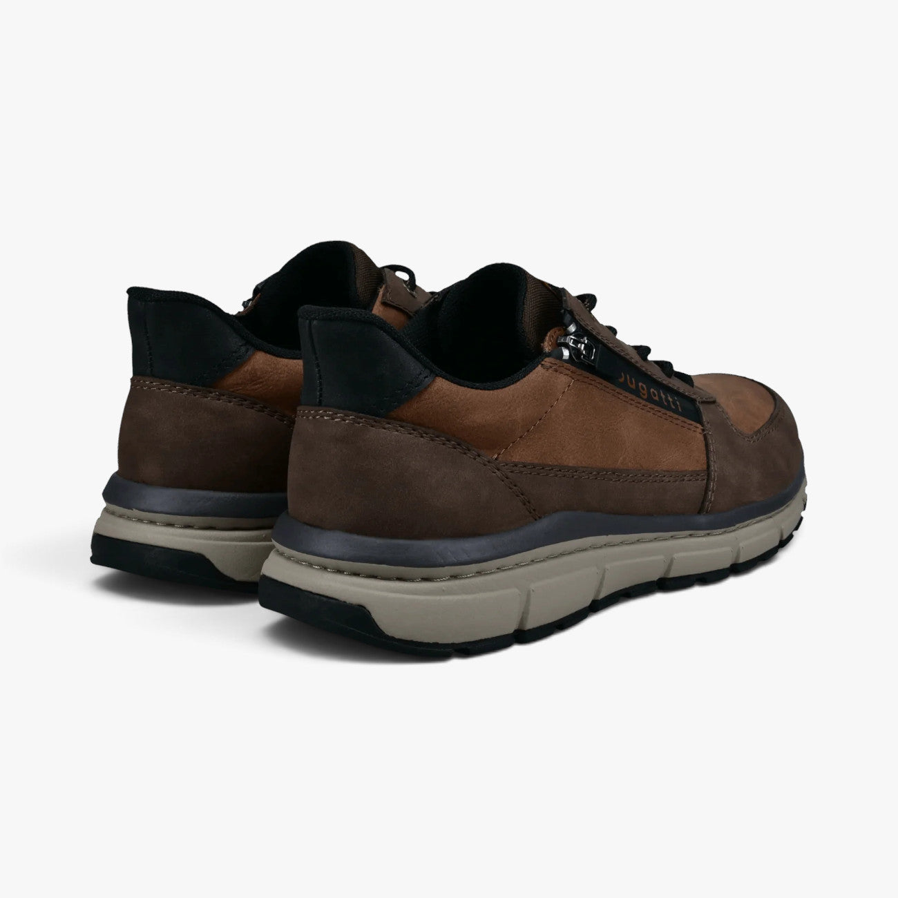 Bugatti Brown Extra Wide Fit Trainer with Zip