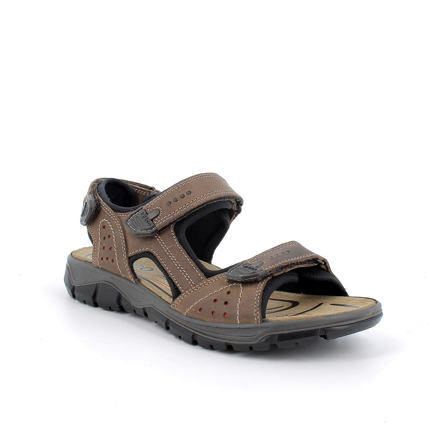 Igi & Co Men's Brown Leather Sandals with Memory Foam and Arch Support