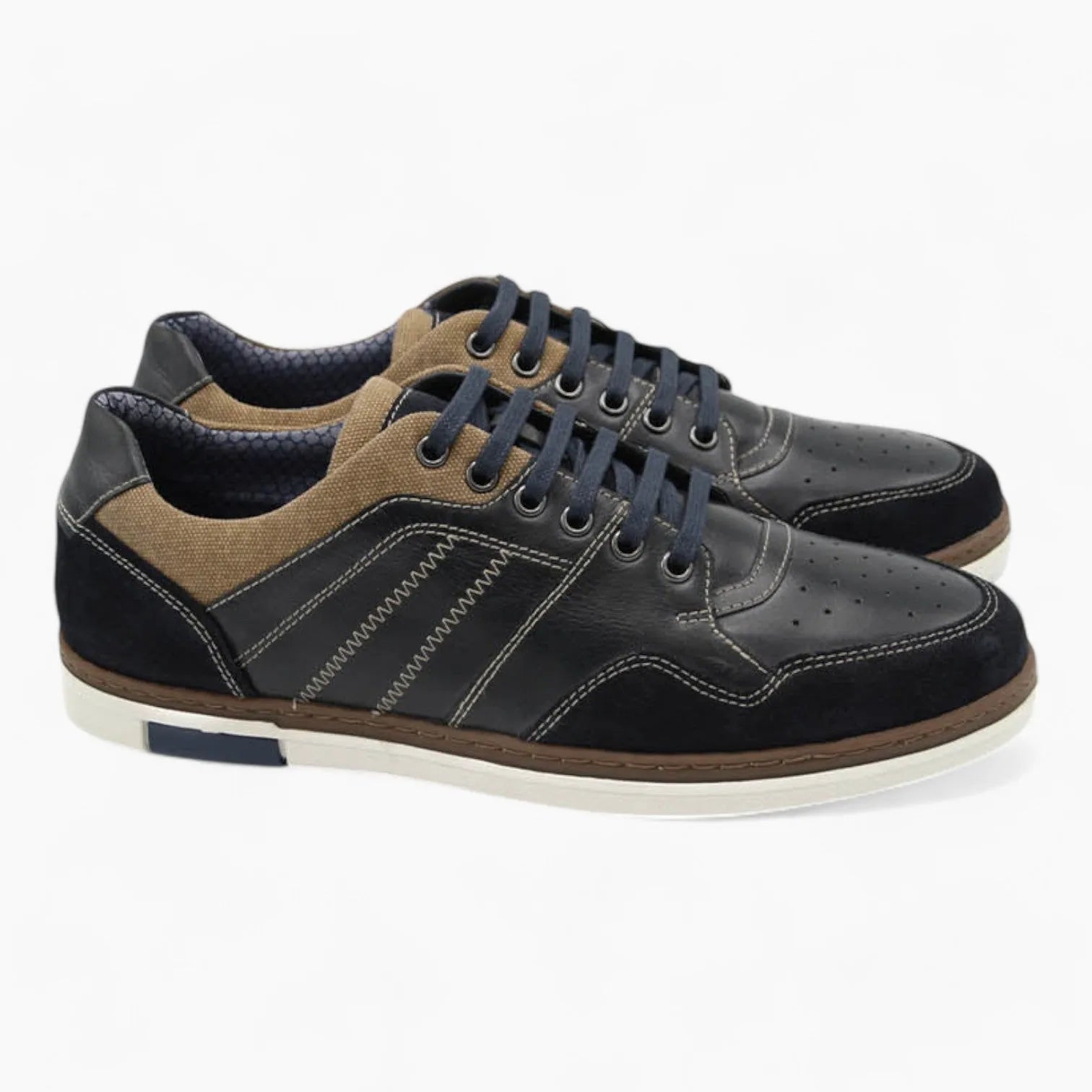 Sord Navy Casual Men's Shoe with White Sole and Tan Details by Dubarry - Leavys Shoes