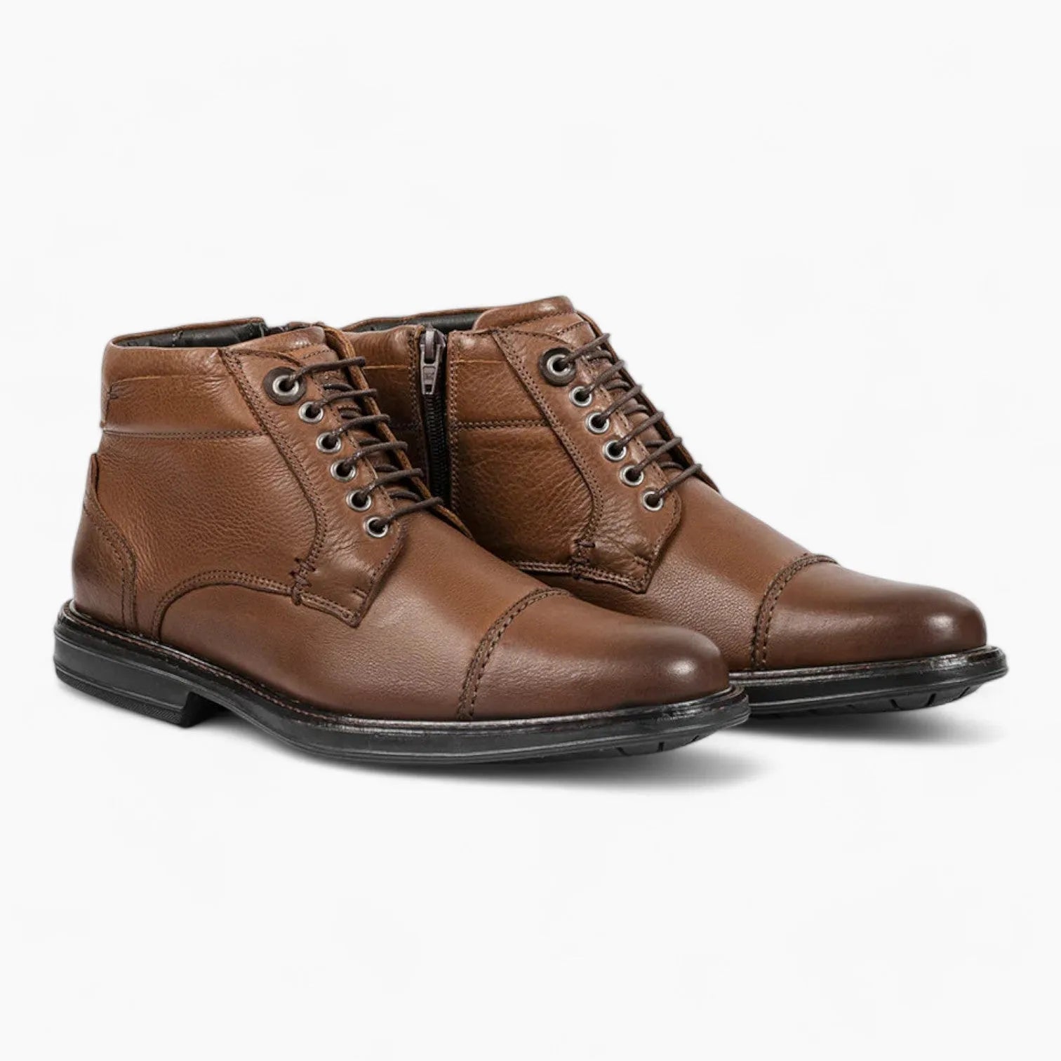 Anatomic & Co Abade Men's Brown Leather Lace-Up Boots - Toe Cap, Medium Fit - Leavys Shoes