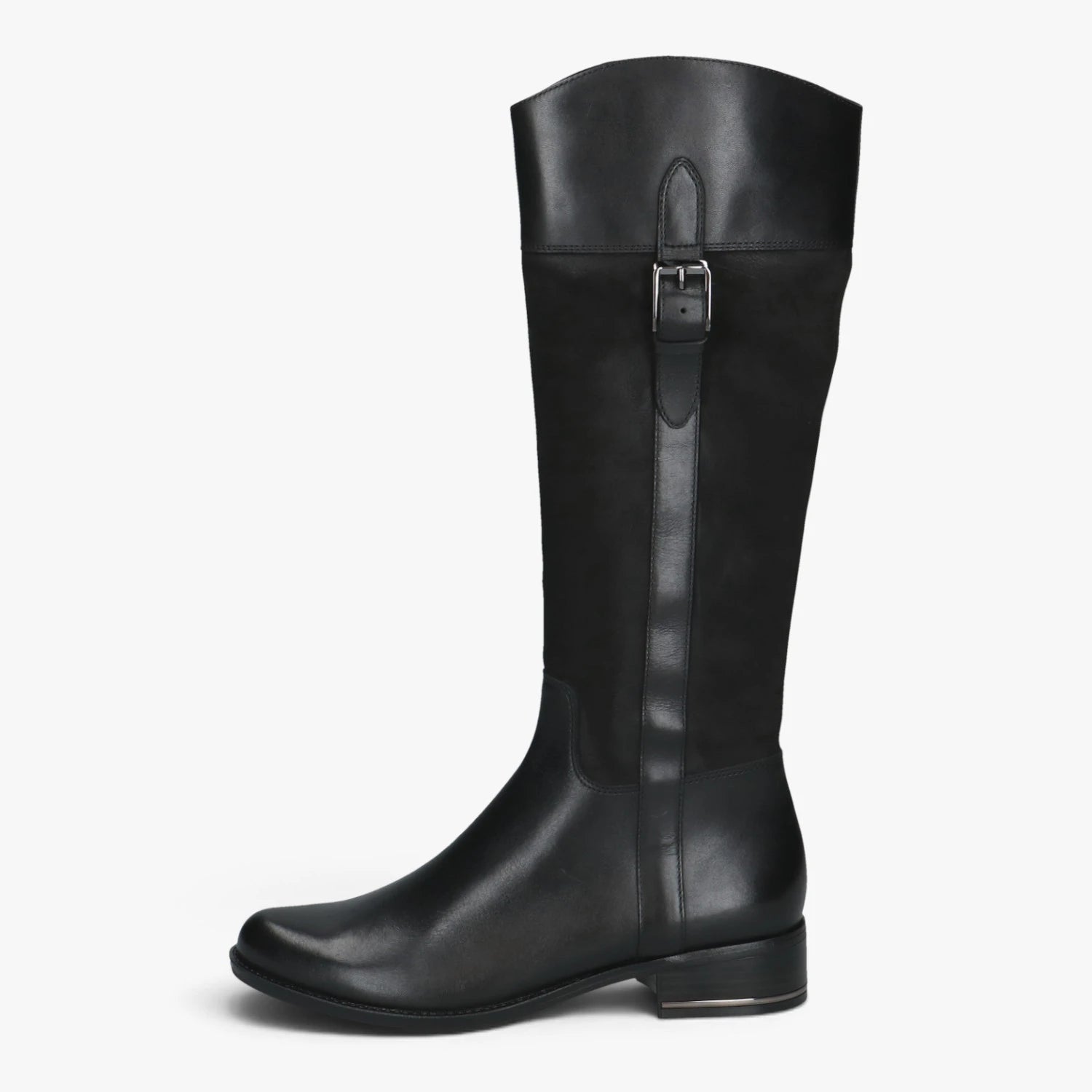 Caprice Black Leather Knee-High Riding Boots