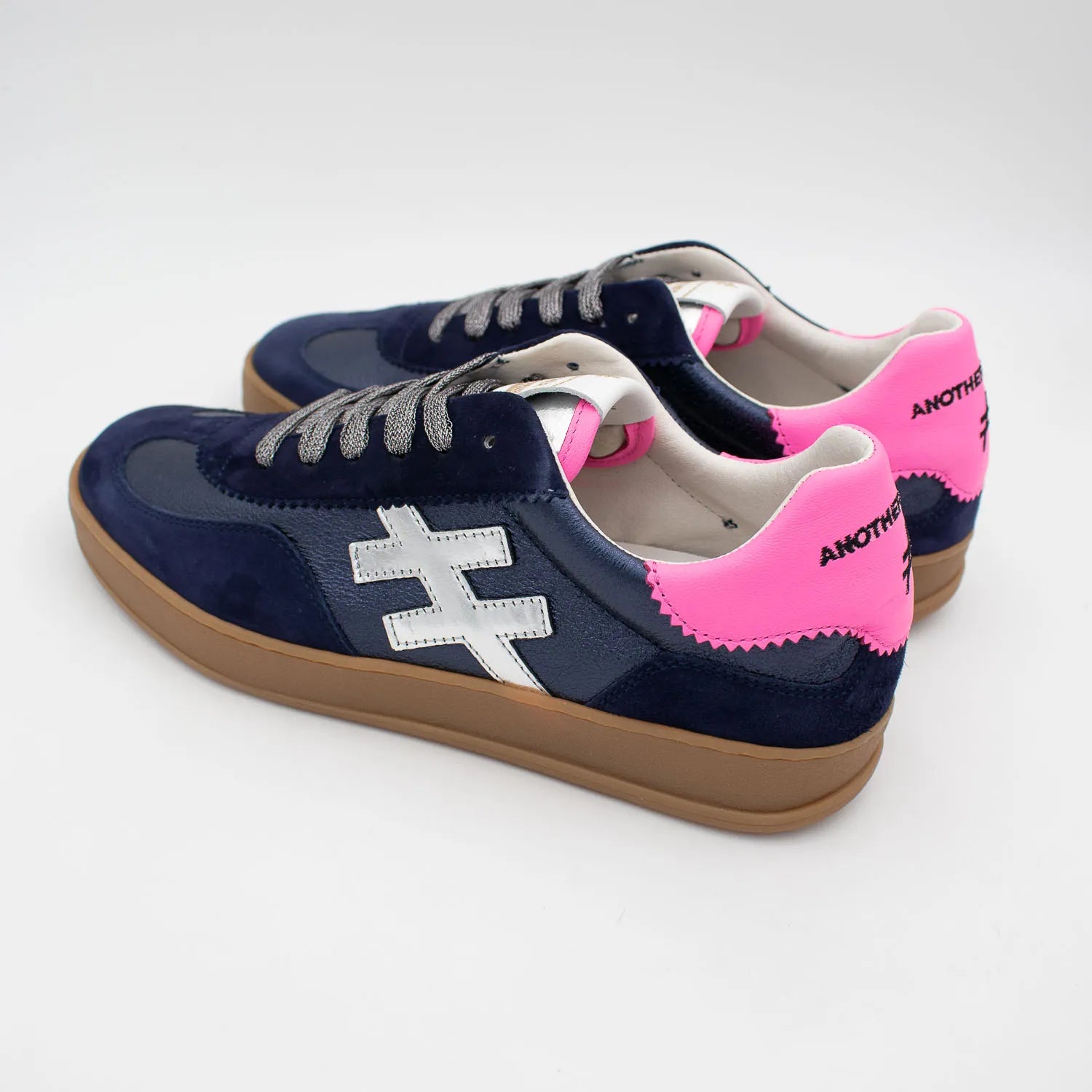 Another Trend Ocean ANTE+METAL Nubuck & Metallic Trainers - Leavys Shoes