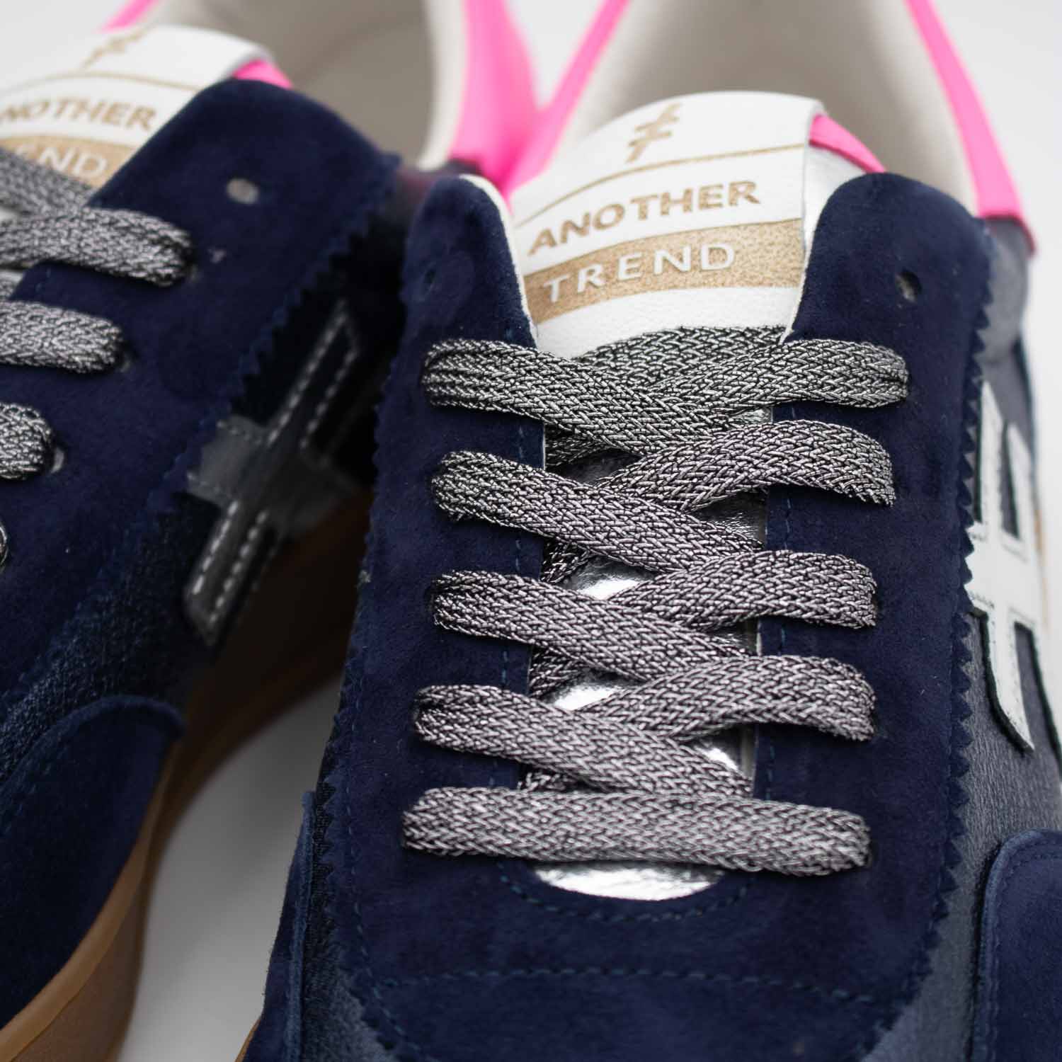 Another Trend Ocean ANTE+METAL Nubuck & Metallic Trainers - Leavys Shoes