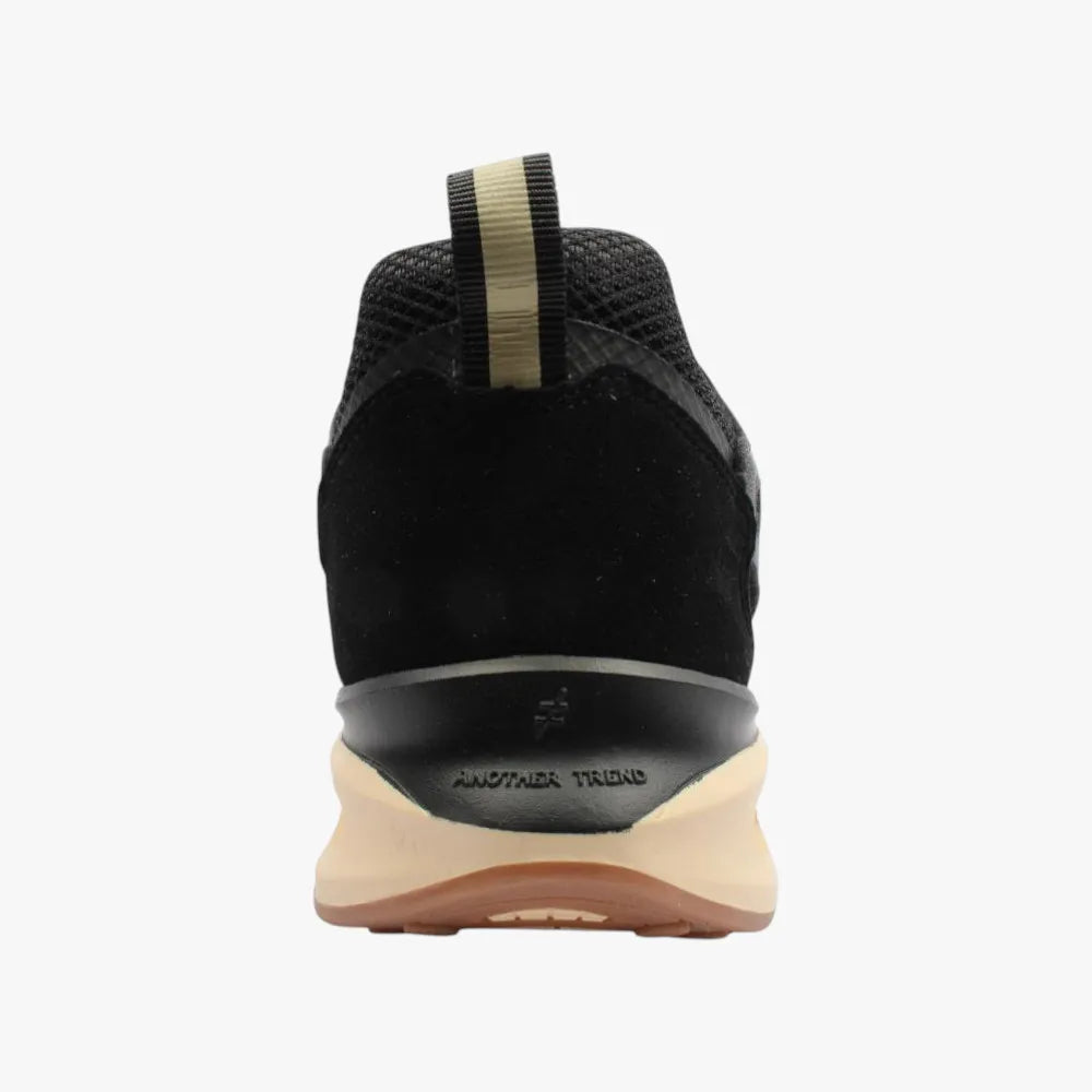 Another Trend Black Trainers with Aerated Sole - Leavys Shoes