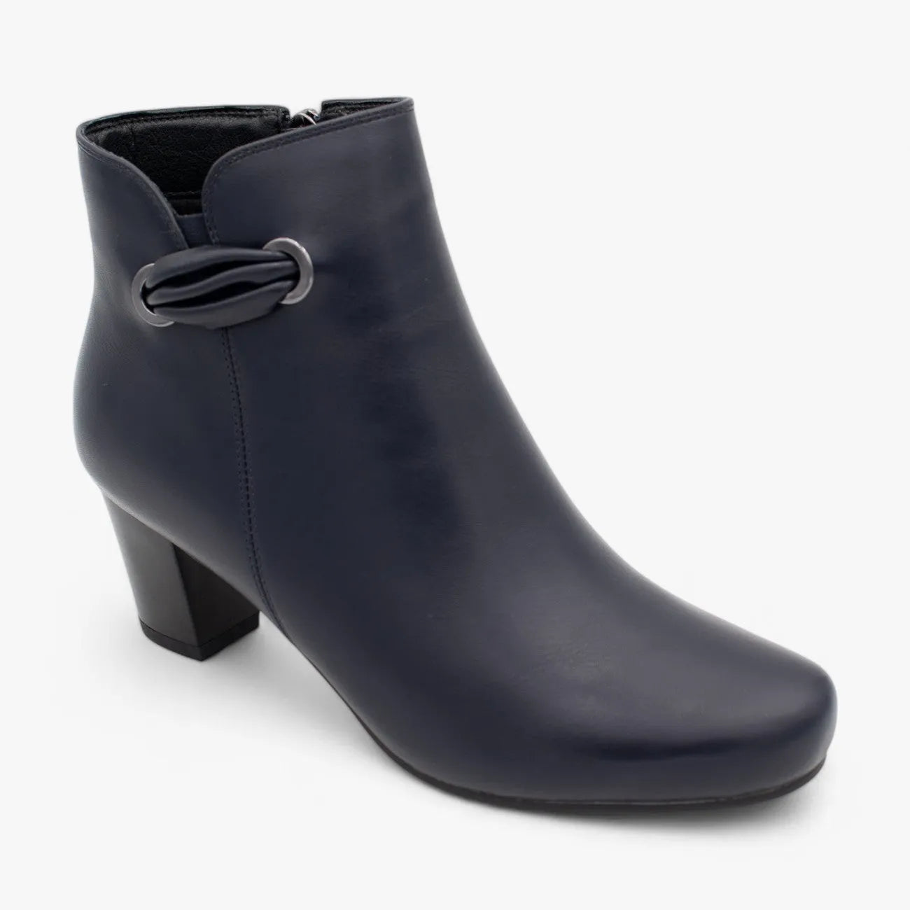 Redz Women's Block Heel Ankle Boot – Sleek Navy Design - Leavys Shoes
