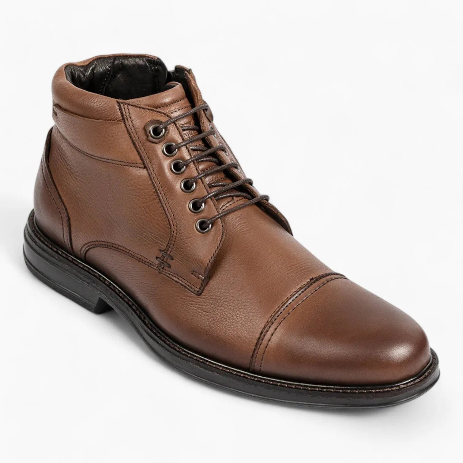 Anatomic & Co Abade Men's Brown Leather Lace-Up Boots - Toe Cap, Medium Fit - Leavys Shoes
