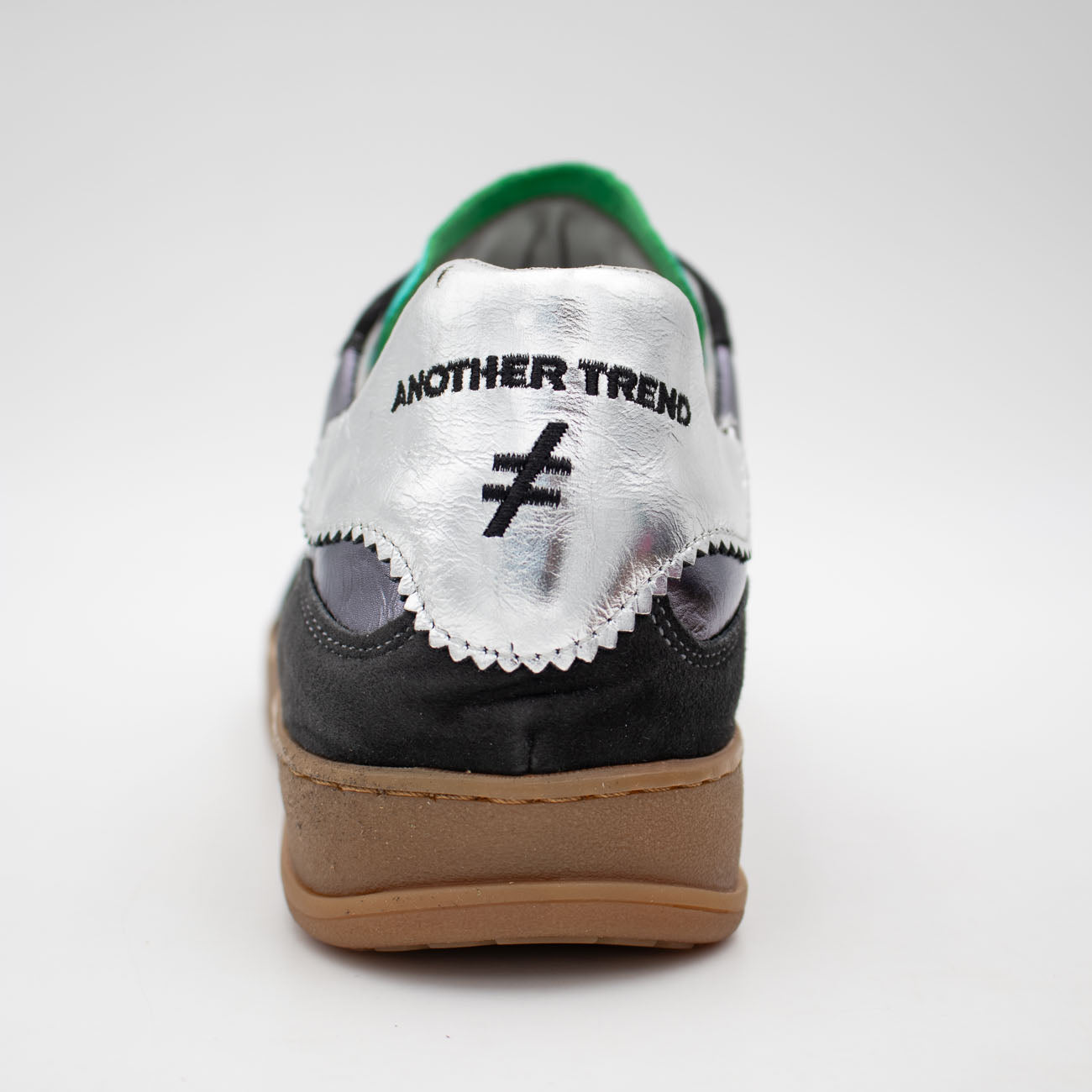Another Trend Iconic II Charcoal Metallic Leather Trainer