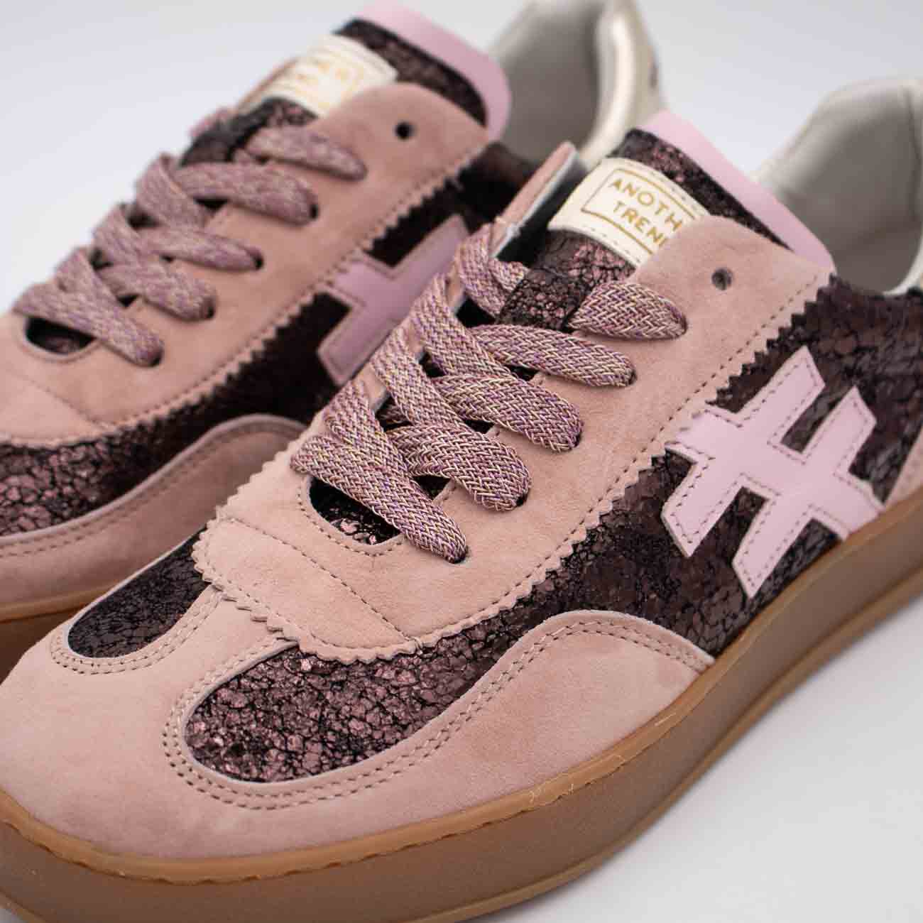 Another Trend Iconic II Blush Pink Metallic Leather Trainer