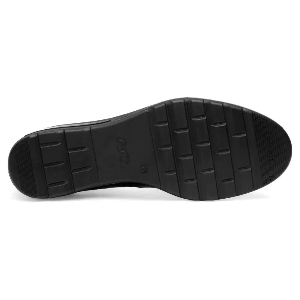 Ara Zürich Black Patent Wide Fit Wedge Loafers