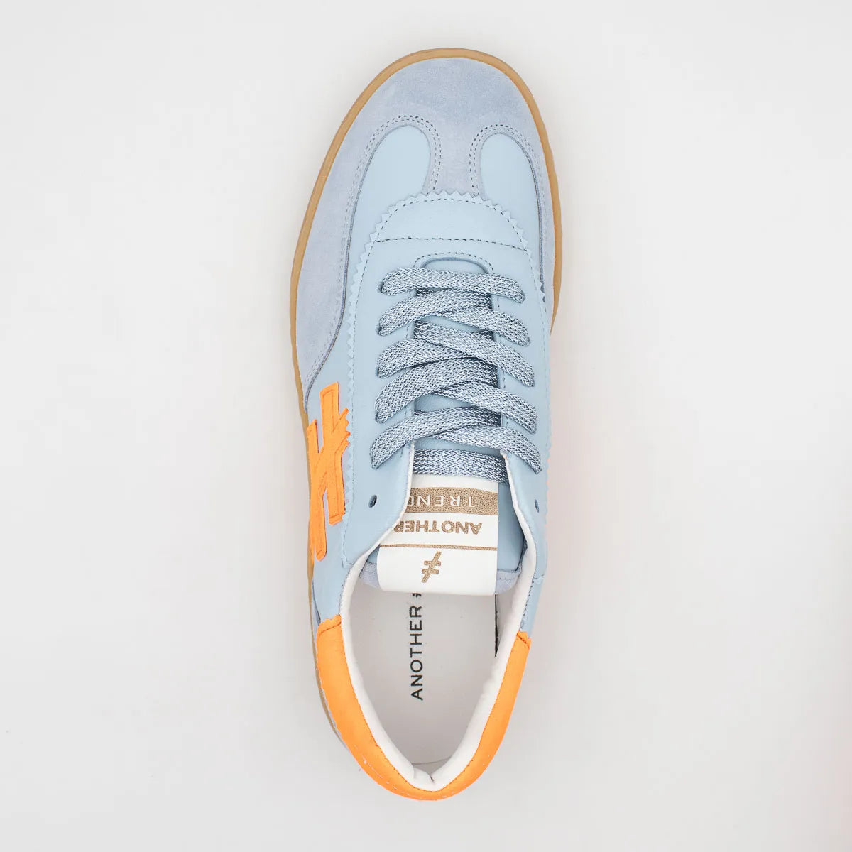 Another Trend ICONIC II Sky Trainer with Orange Suede Logo - A0320429