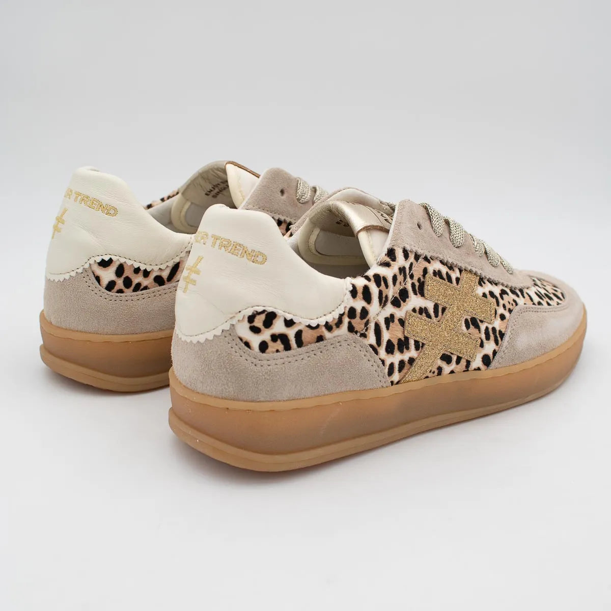 Another Trend ICONIC II Beige and Leopard Trainer (Hair On Leopard) - A032C3A3