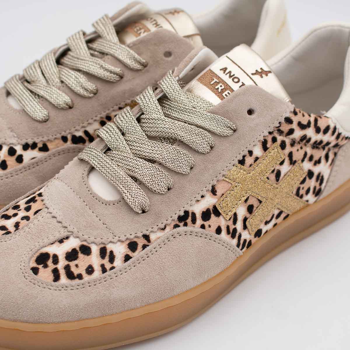 Another Trend ICONIC II Beige and Leopard Trainer (Hair On Leopard) - A032C3A3