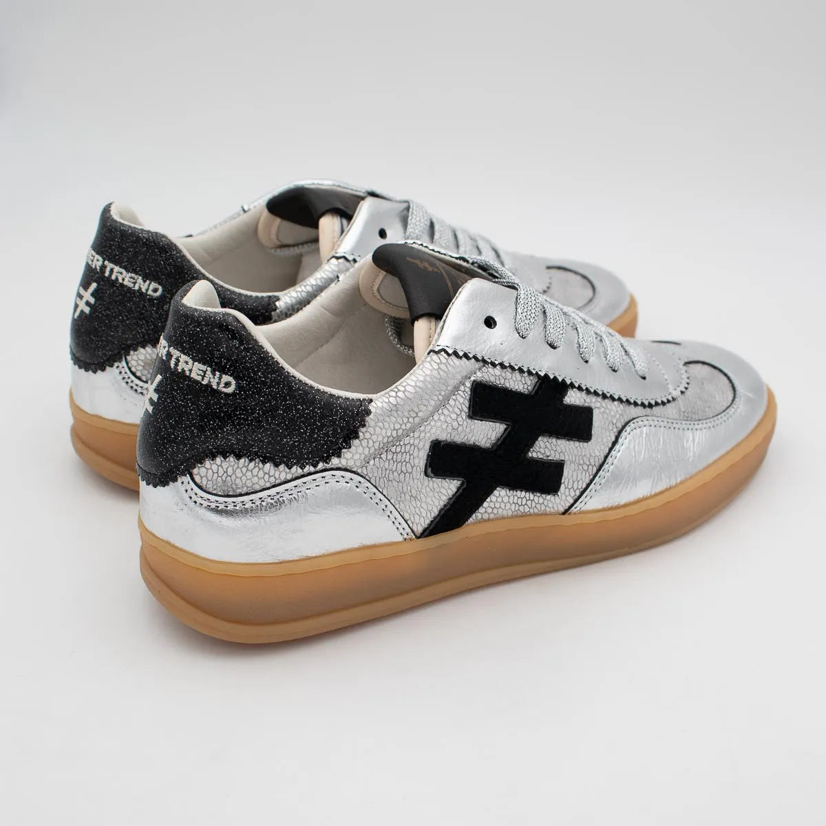 Another Trend ICONIC II Silver and Black Trainer (Metallic Finish) - A032C441