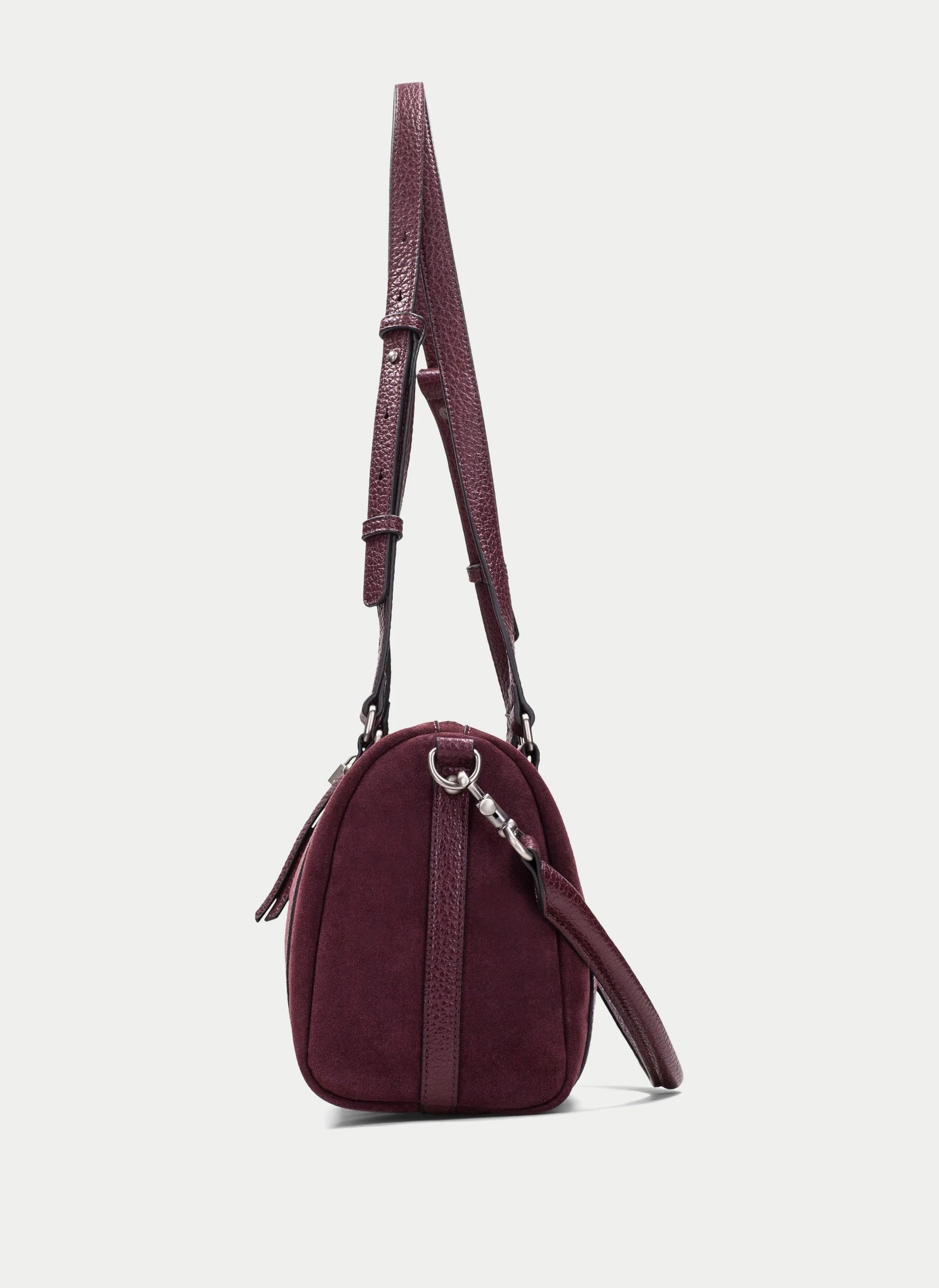 Hispanitas Burgundy Recycled Suede-Effect Bowling Bag
