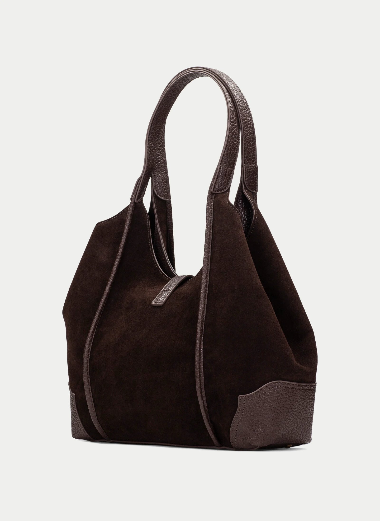 Hispanitas Chocolate Recycled Suede-Effect Hobo Bag