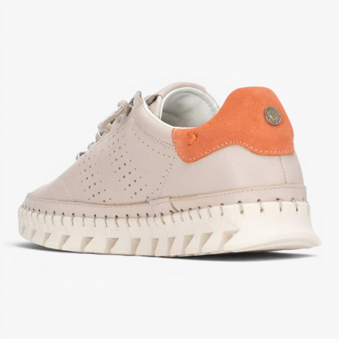 Carmela Beige Trainer (Leather) – 163107