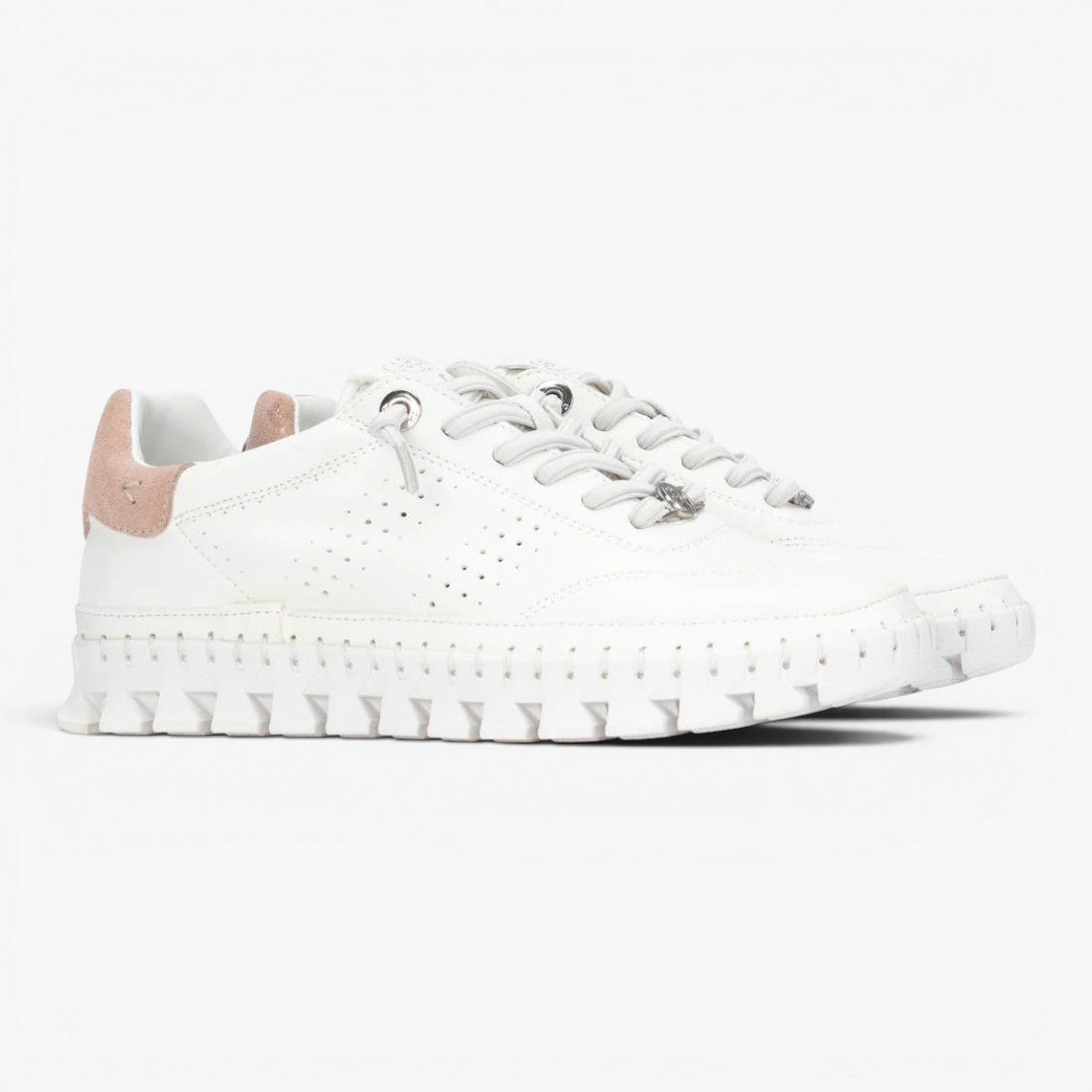 Carmela White Trainer (Leather) – 163107