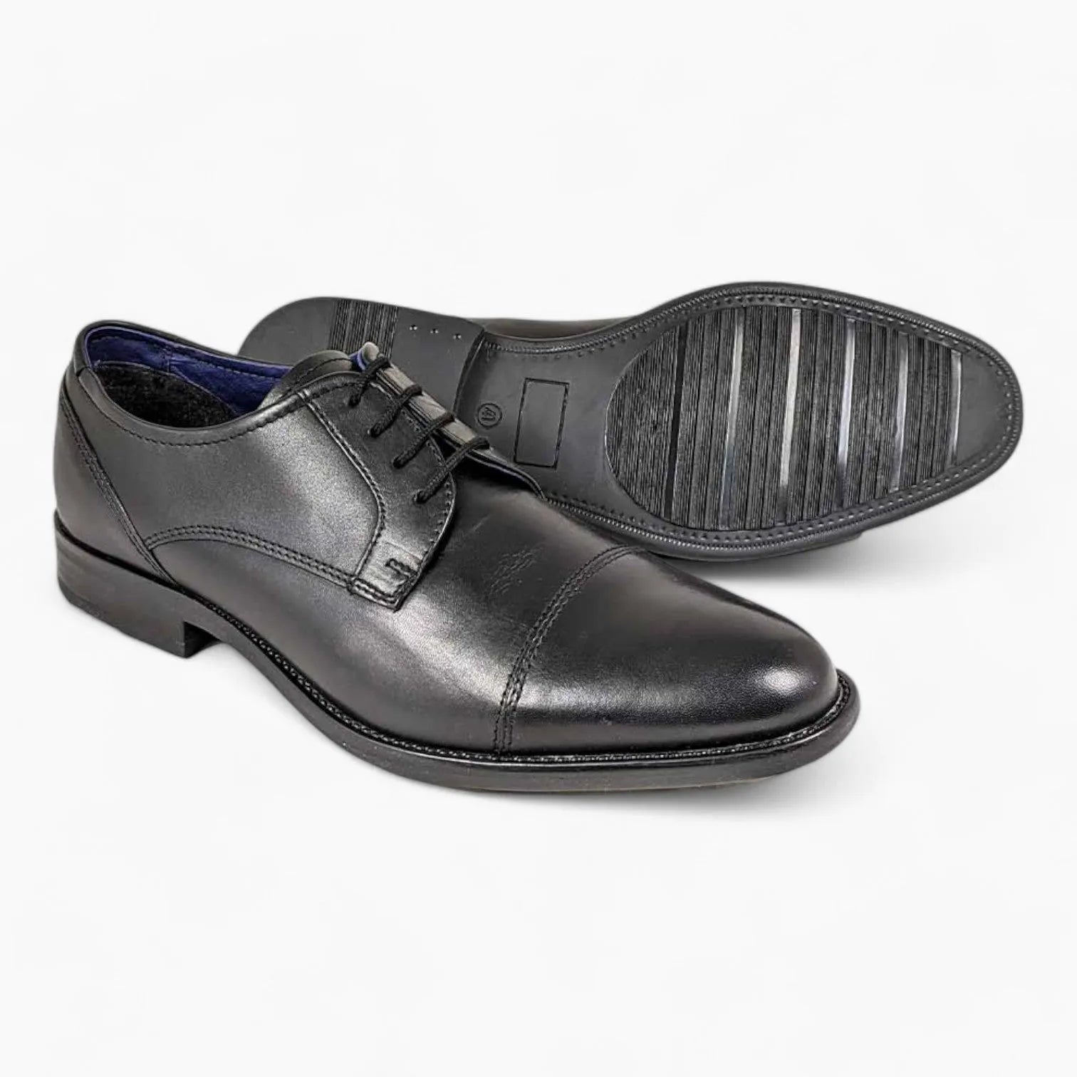 Dubarry Derek Black Dress Shoes – Classic Leather Formal Shoes with Toe Cap - Leavys Shoes