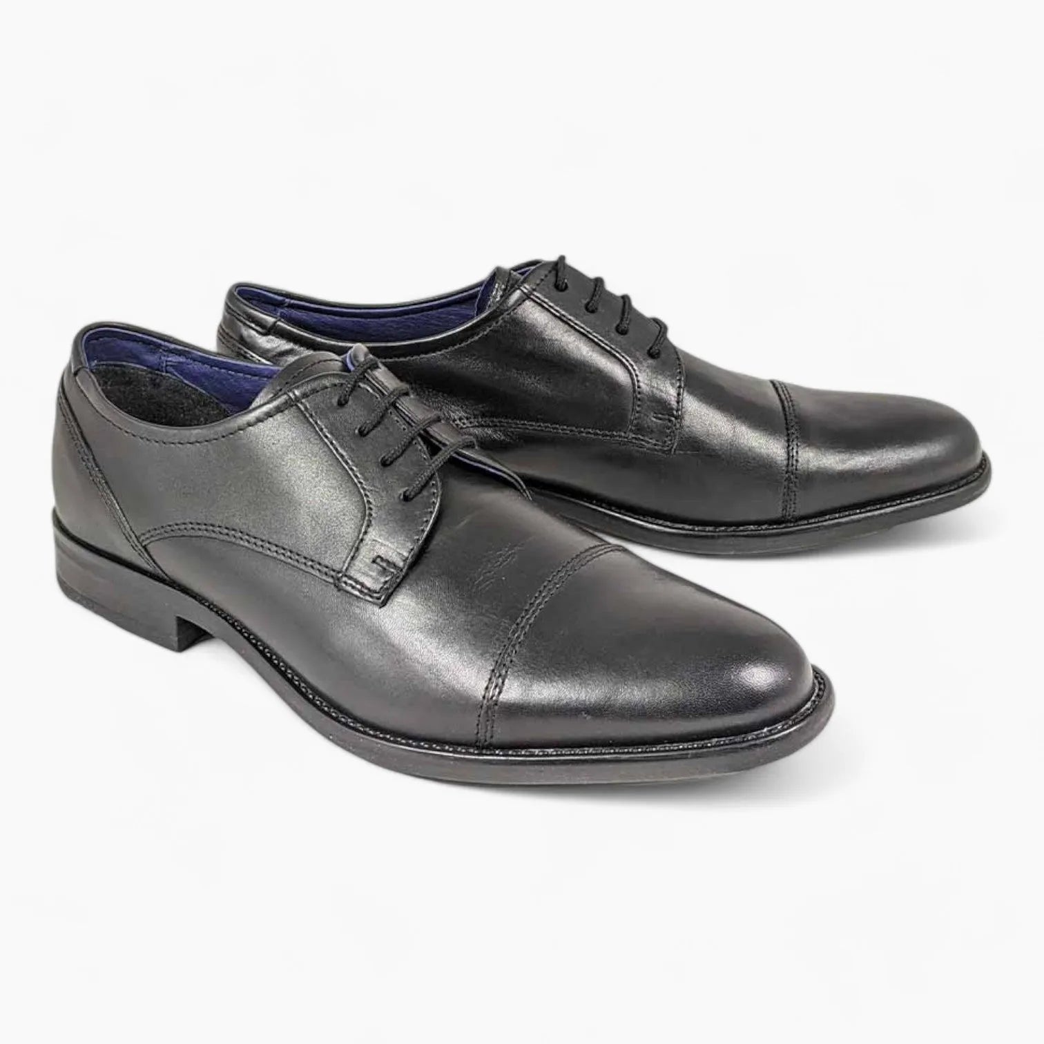Dubarry Derek Black Dress Shoes – Classic Leather Formal Shoes with Toe Cap - Leavys Shoes
