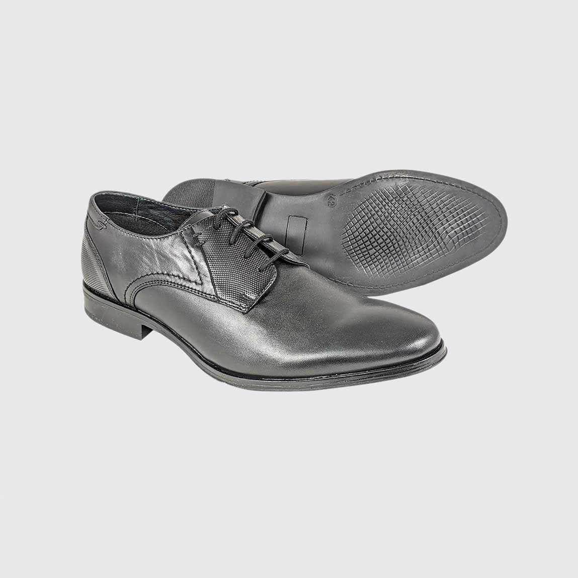 Angle view of the Dubarry Drago Black lace-up derby shoe.