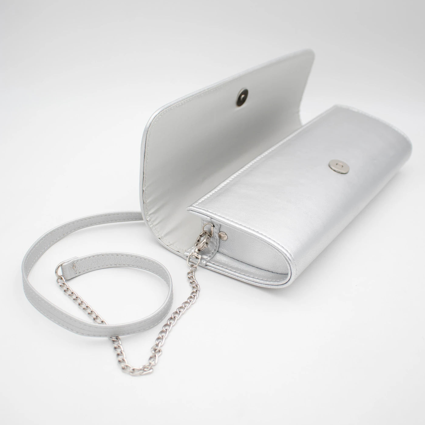 Emis Silver Metallic Occasion Clutch Bag