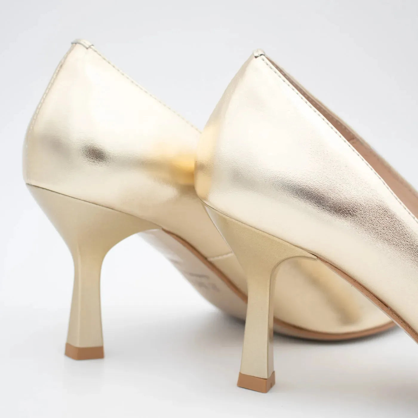 EMIS Lumière Gold Heels – Timeless Elegance with a Sculpted Heel - Leavys Shoes