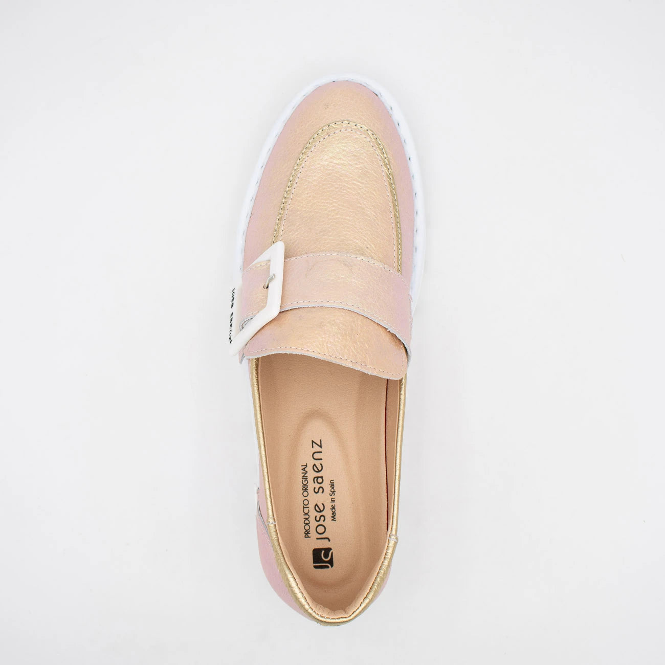 Jose Saenz Rose Champagne Metallic Loafer (Metallic Finish) – 2017 ROSA/CHAMPAGNE