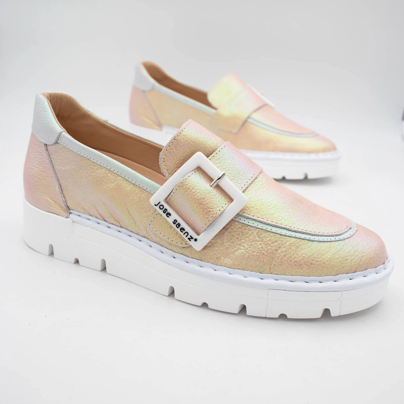 Jose Saenz Rose Beige Metallic Loafer (Metallic Finish) – 2017 ROSA/HIELO