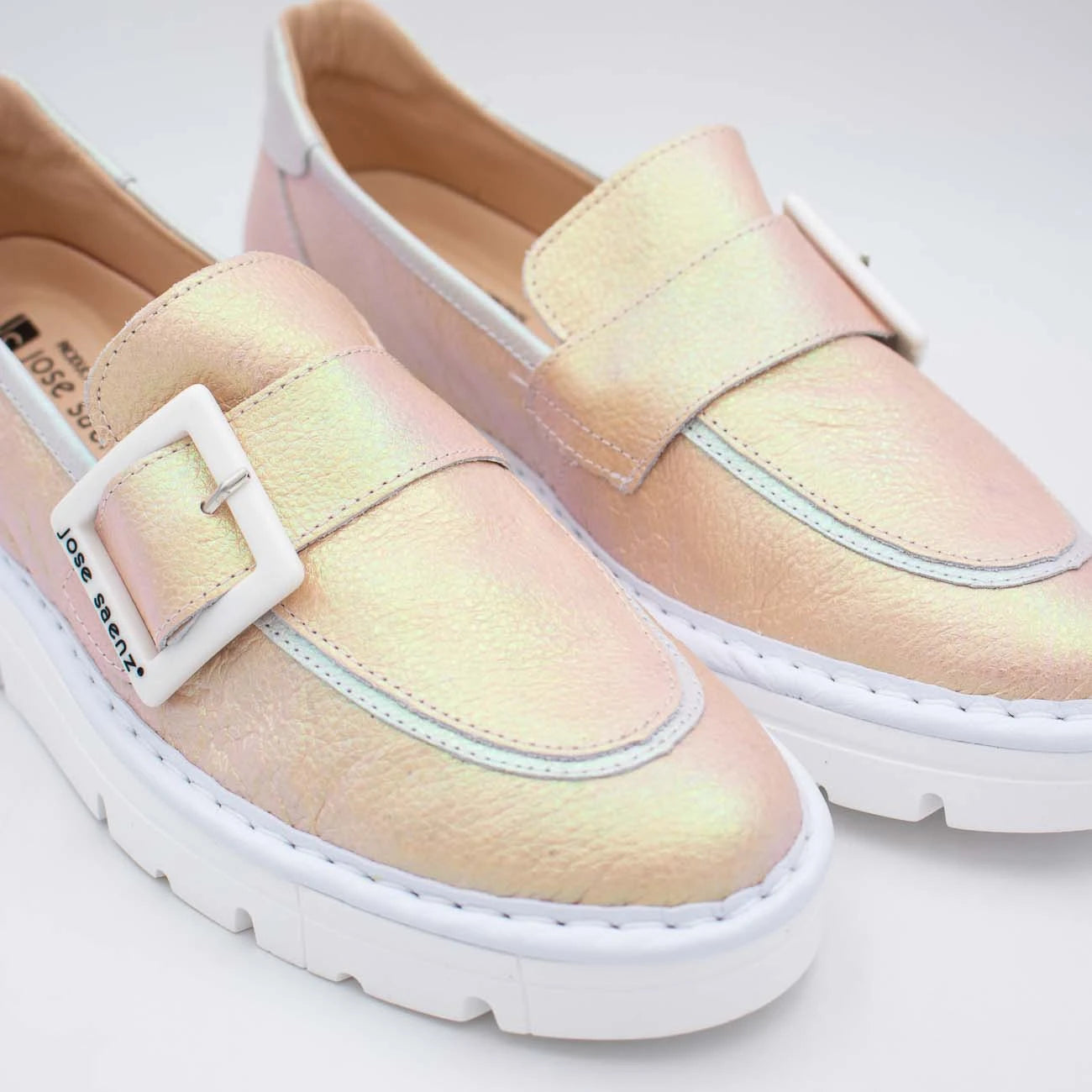 Jose Saenz Rose Beige Metallic Loafer (Metallic Finish) – 2017 ROSA/HIELO