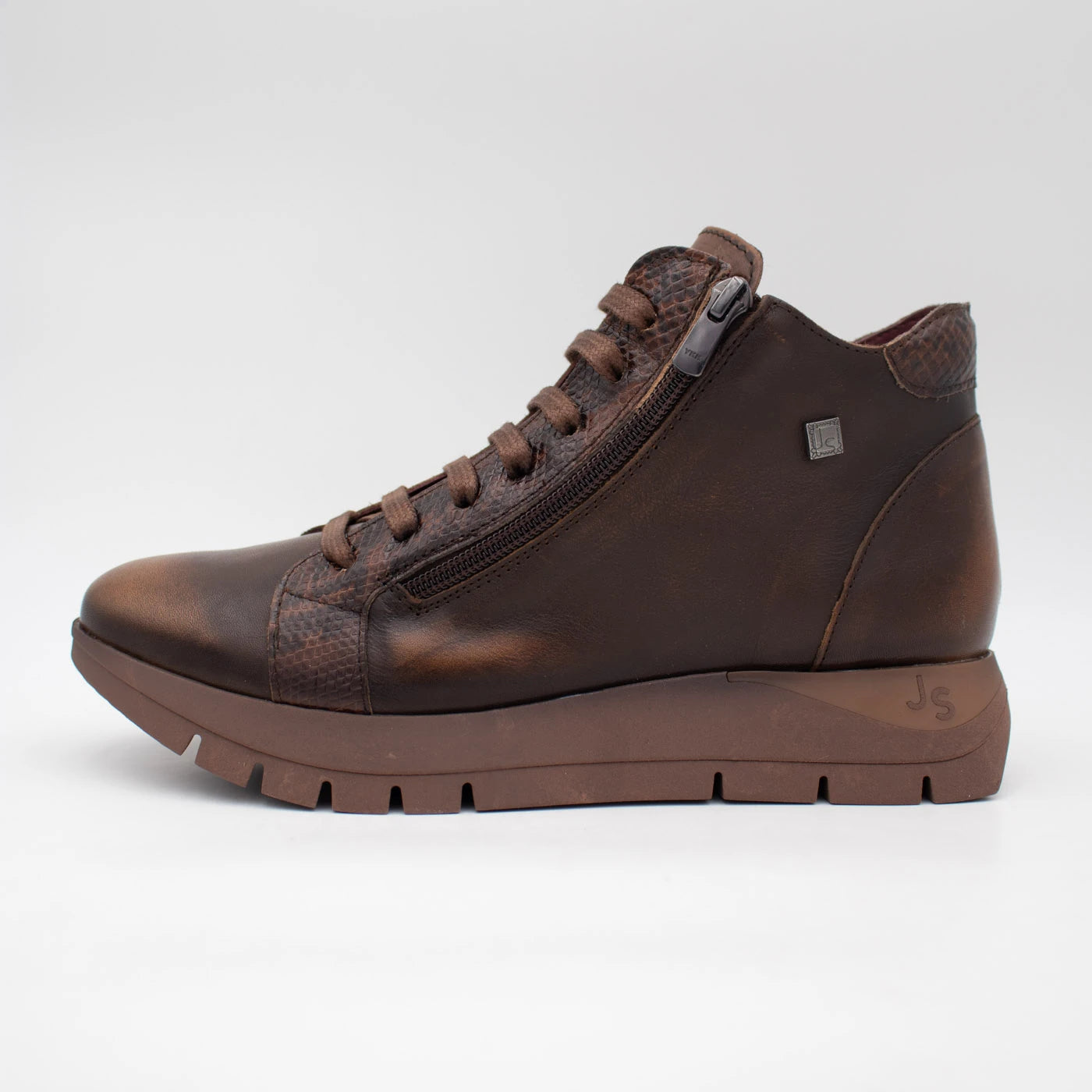 Jose Saenz Belén Tan & Brown Leather Zip Ankle Boots