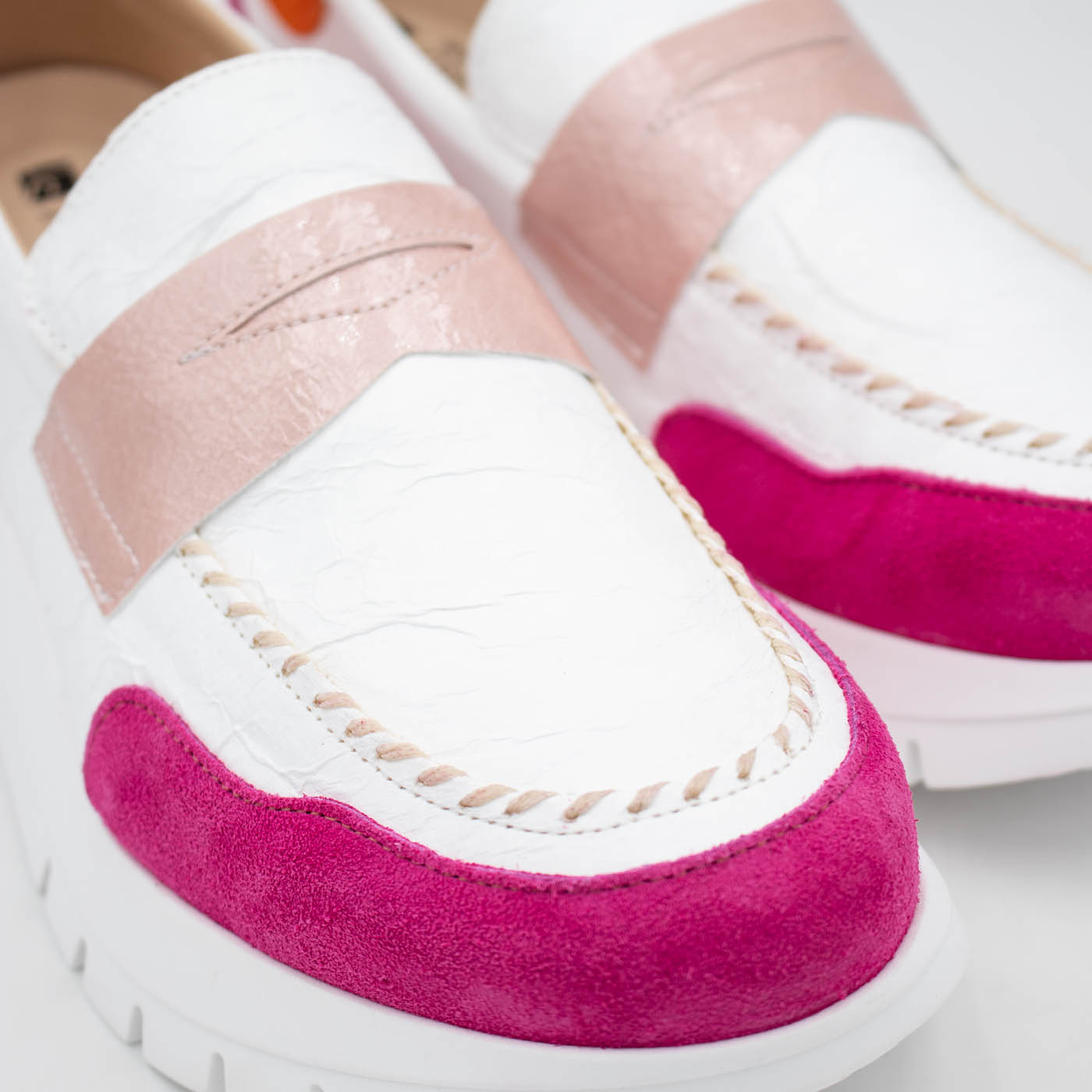 Jose Saenz Fuchsia White Multi Loafer (Wide Fit) – 2290 FUCSIA/BLANCO