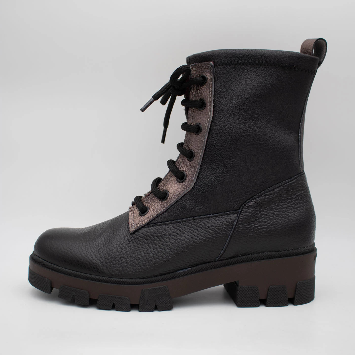 Jose Saenz Noelia Black Leather Lace-Up Ankle Boots