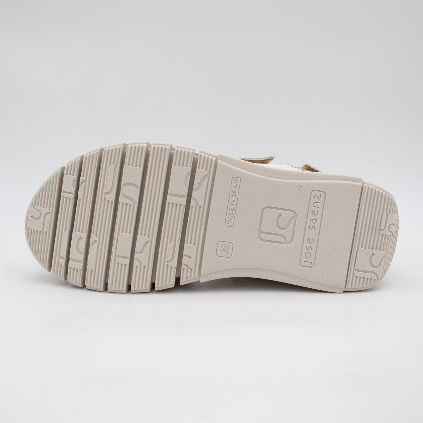 Jose Saenz Gold White Sandal (Wide Fit) – 4235 CHAMPAGNE/BLANCO