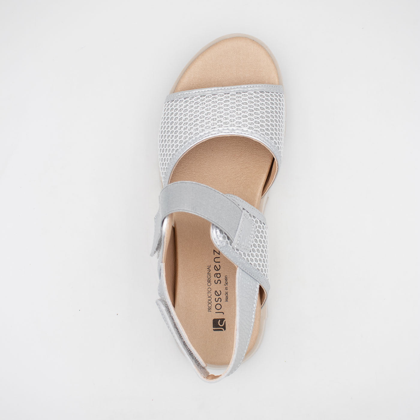 Jose Saenz Silver White Sandal (Wide Fit) – 4235 PLATA/BLANCO