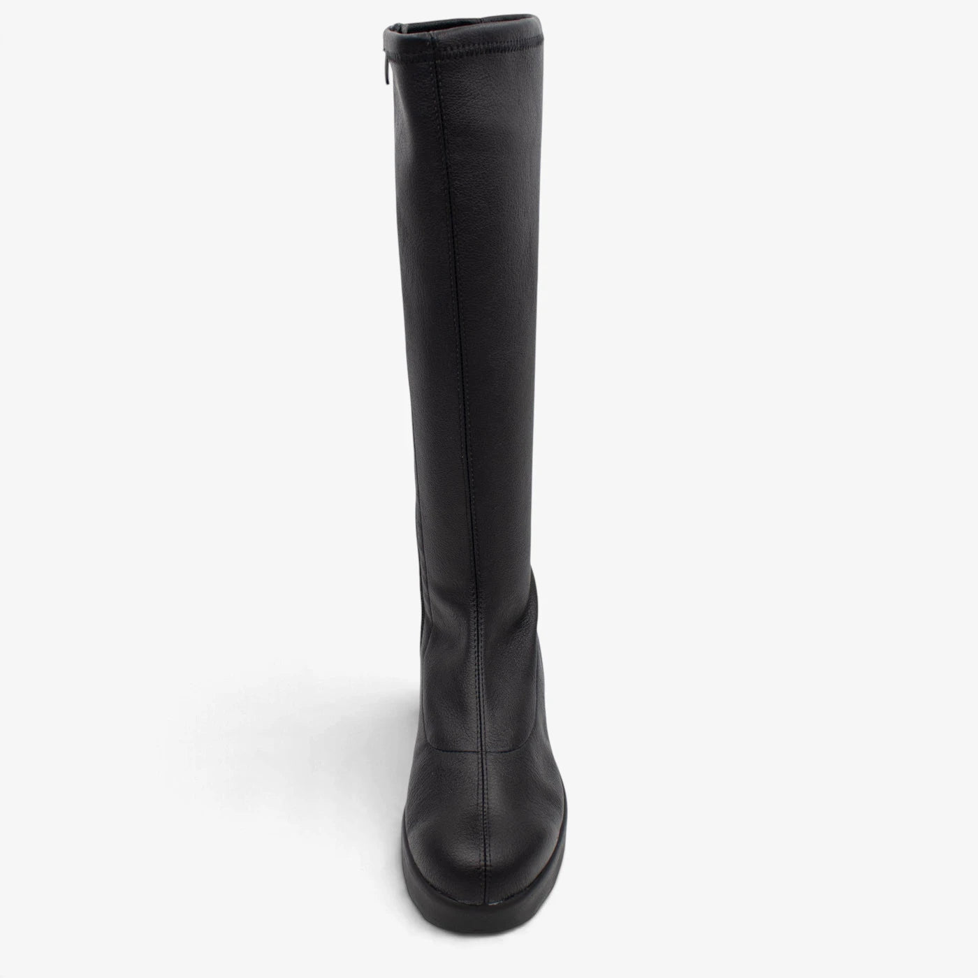 Jose Saenz Nieves Black Stretch Knee-High Wedge Boots