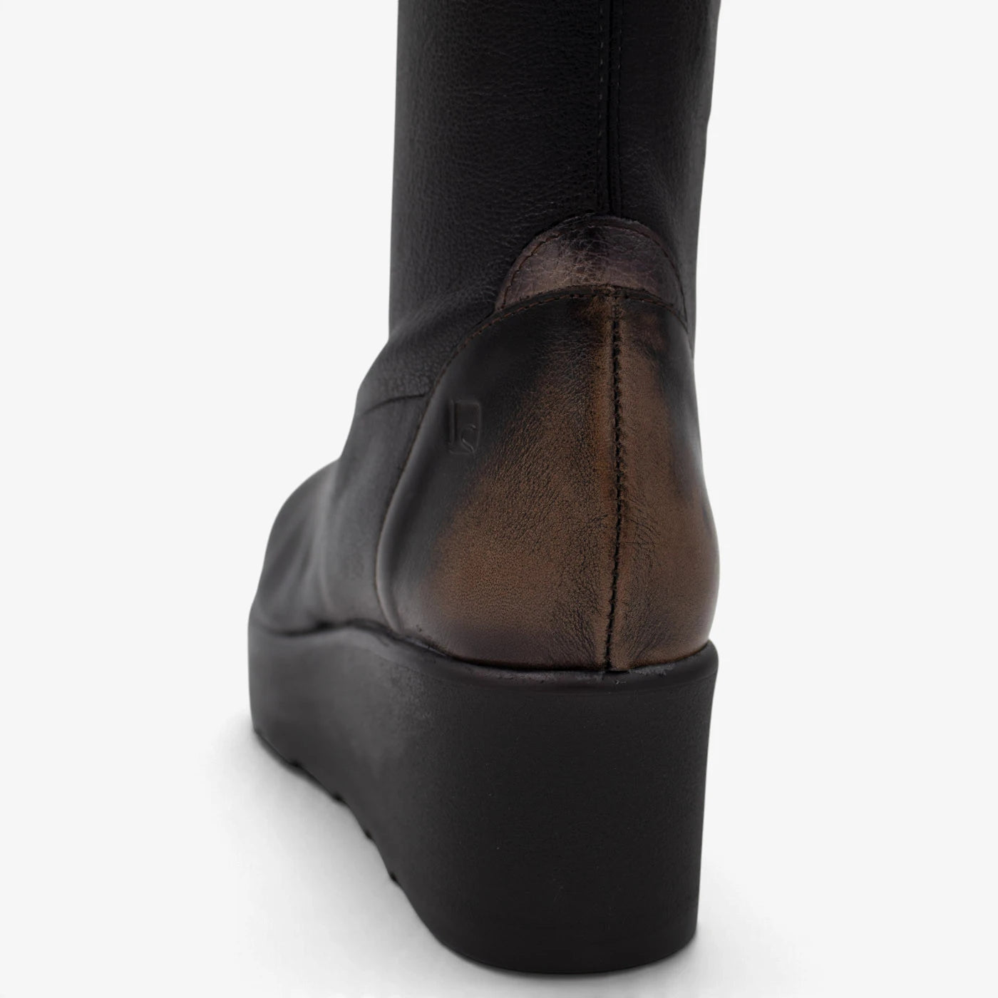 Jose Saenz Nieves Black Stretch Knee-High Wedge Boots