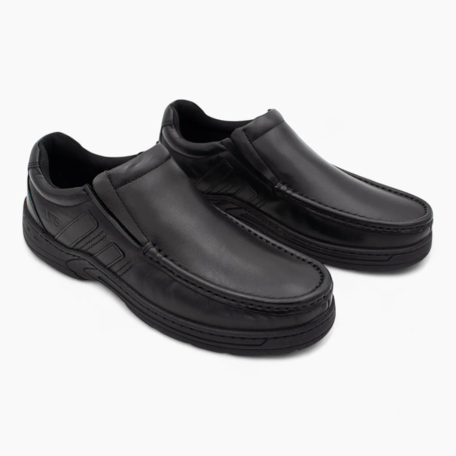 AV8 Mens Kalvin Black Slip-On Leather Shoes - Leavys Shoes