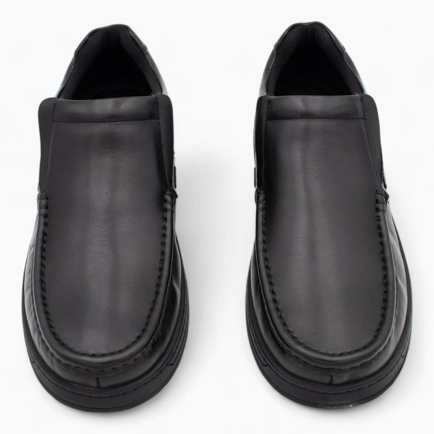 AV8 Mens Kalvin Black Slip-On Leather Shoes - Leavys Shoes