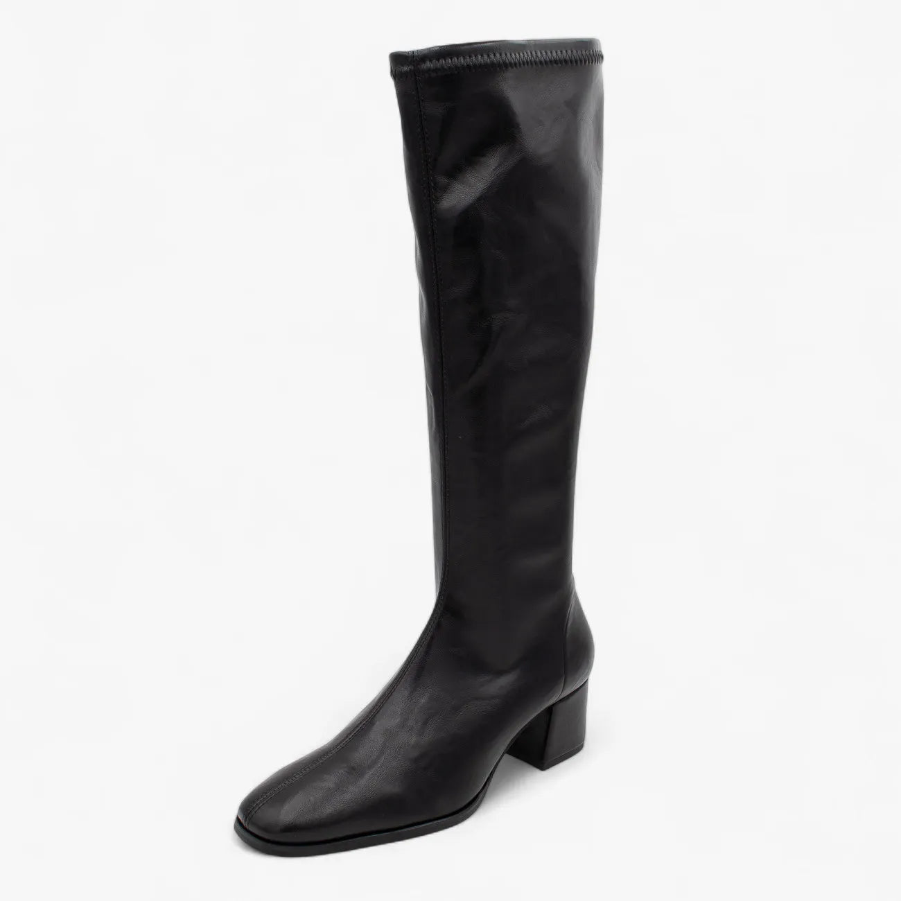 Miss Elastic Malori Knee-High Sock Boots – Black