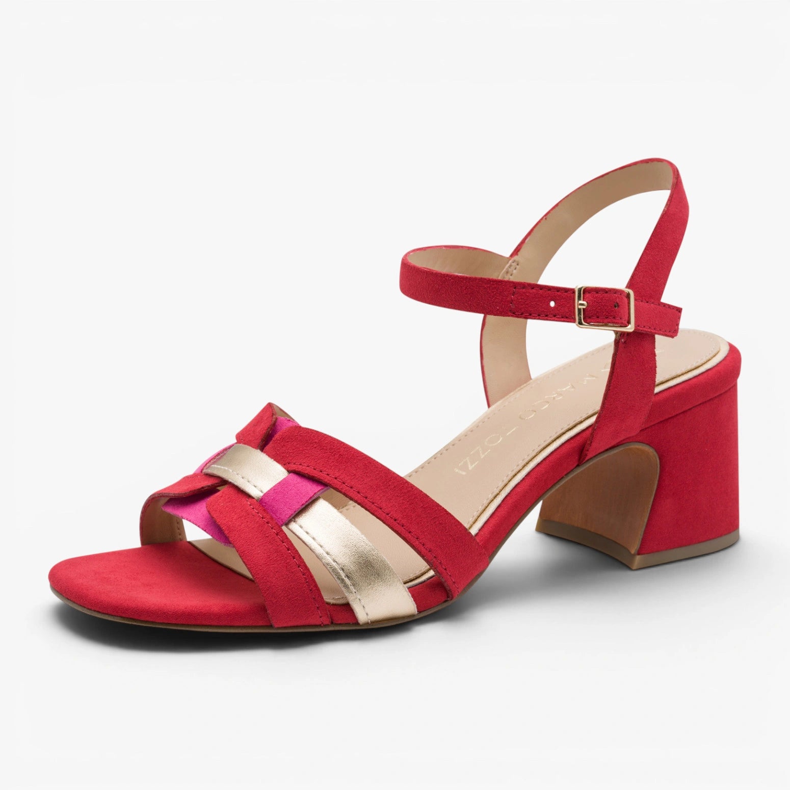 Marco Tozzi Red Multi Sandal (Block Heel) – 2-28341-46 597