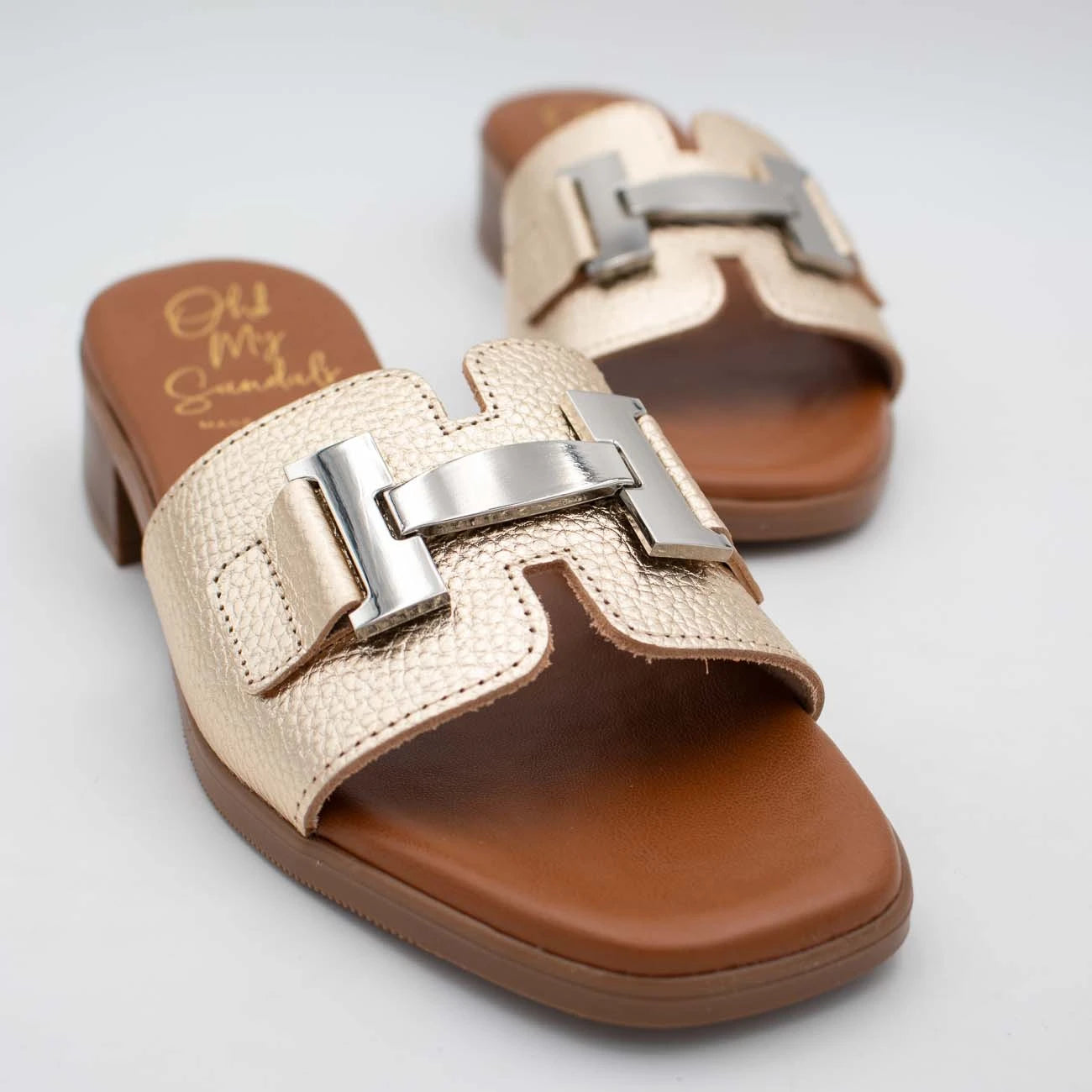 OH! My Sandals Champagne Sandal (Block Heel) – 5890