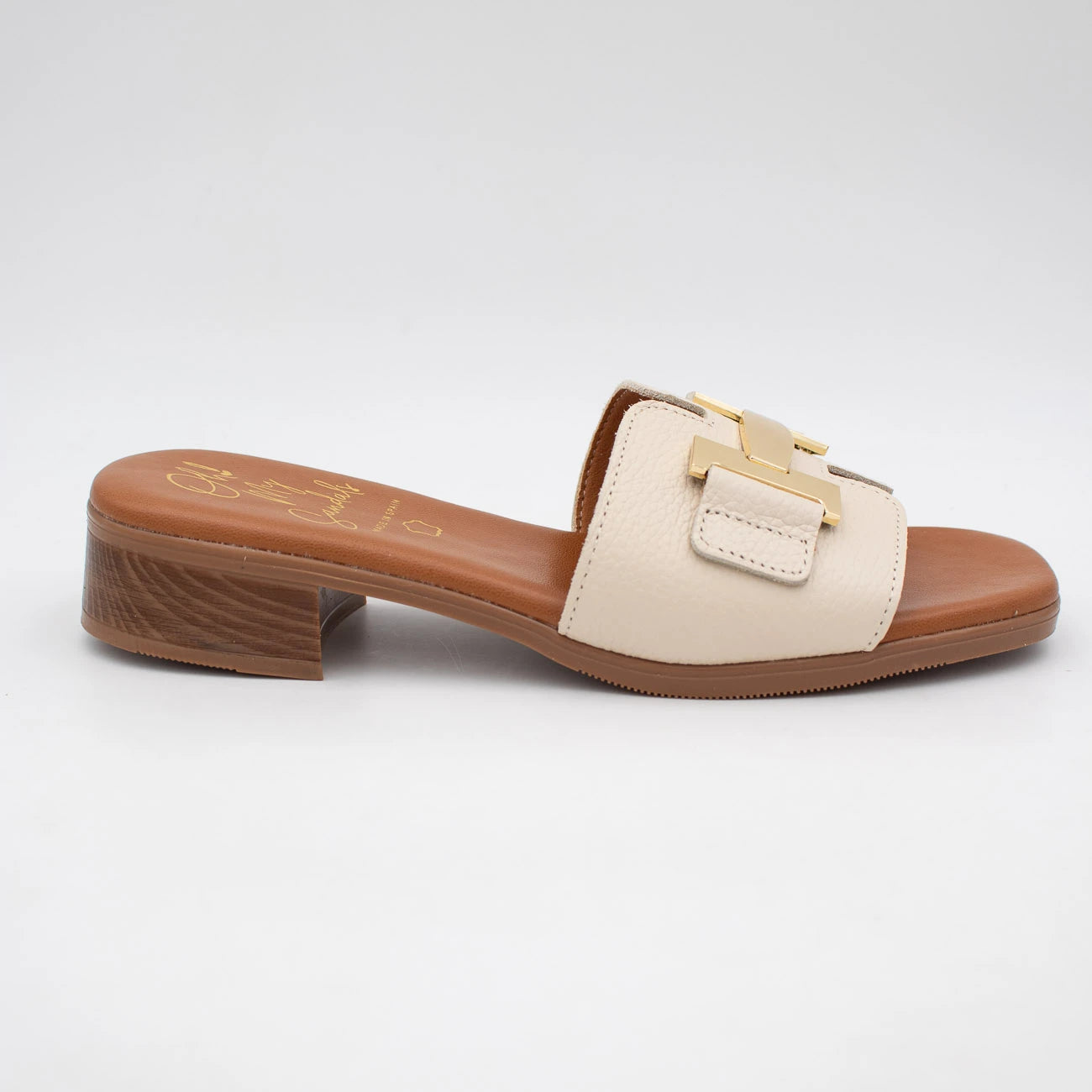 OH! My Sandals Cream Sandal (Slip-On) – 5890