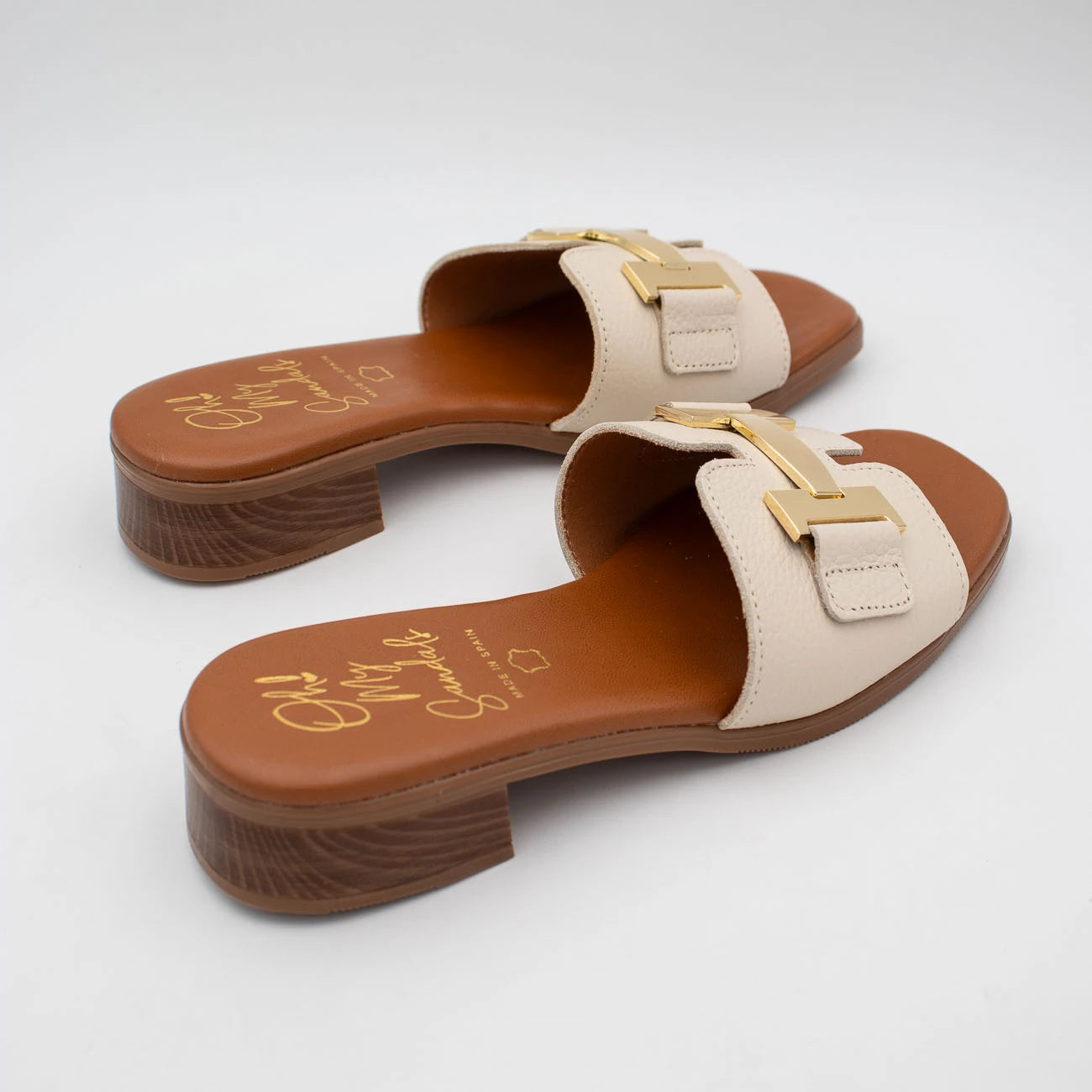 OH! My Sandals Cream Sandal (Slip-On) – 5890