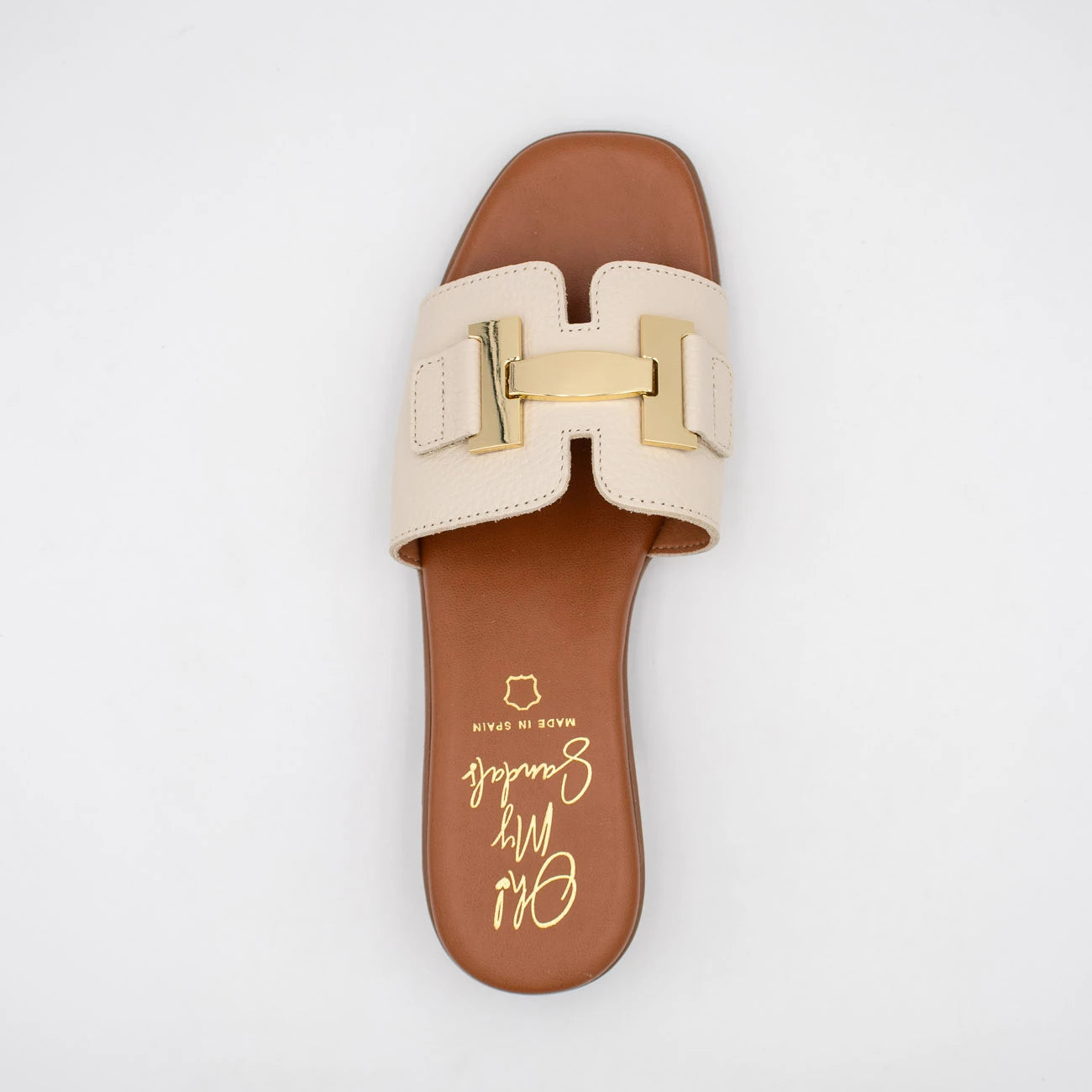 OH! My Sandals Cream Sandal (Slip-On) – 5890