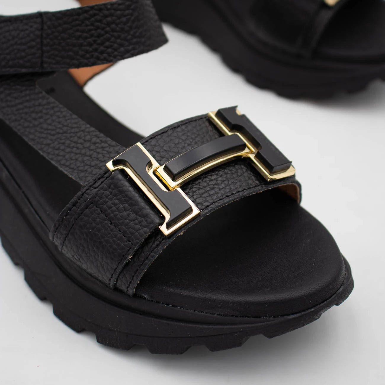 OH! My Sandals Black Sandal (Velcro Fastening) – 5953