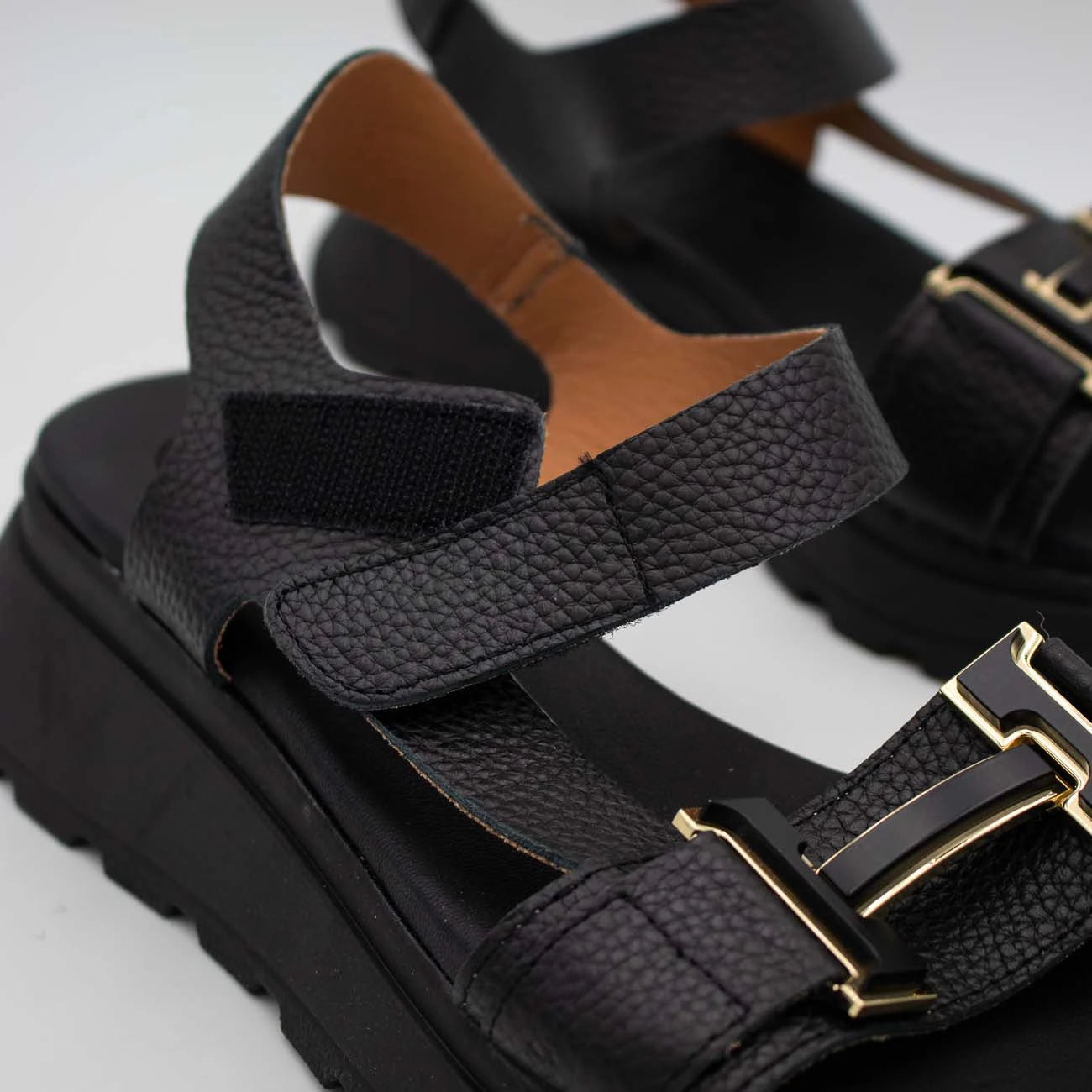 OH! My Sandals Black Sandal (Velcro Fastening) – 5953