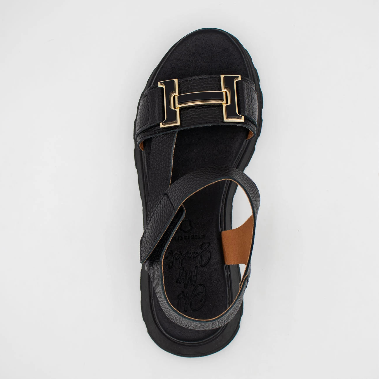 OH! My Sandals Black Sandal (Velcro Fastening) – 5953